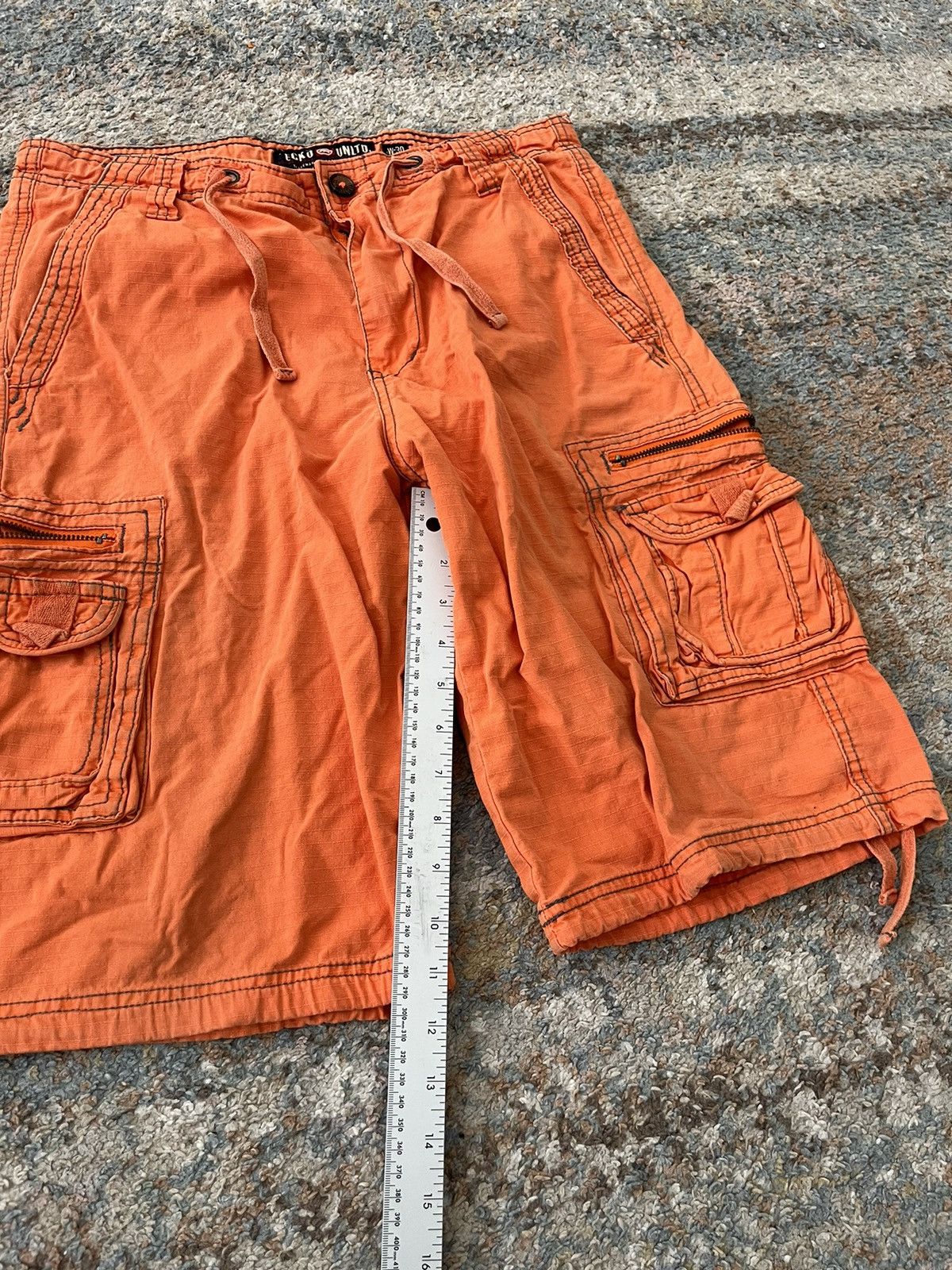 Ecko Unltd. × Rap Tees × Vintage VTG Ecko Unltd Cargo Shorts 32 Orange Military Hip Hop Size US 32 / EU 48 - 7 Thumbnail