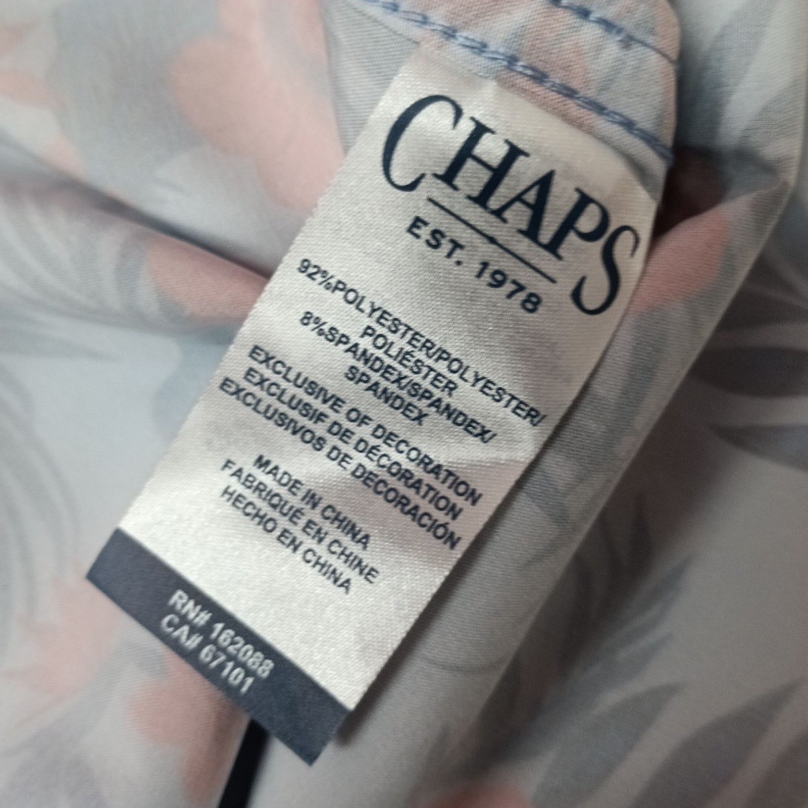 Chaps Chaps Everyday Performance Shirt Mens Size 2XL Blue Floral Size US XXL / EU 58 / 5 - 7 Thumbnail