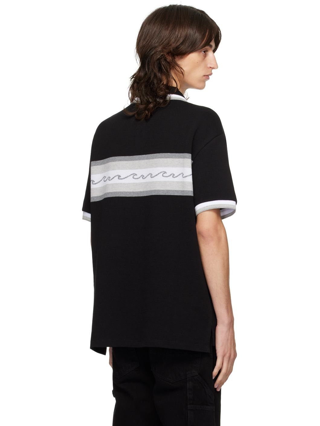 Amiri o1s1wg110825 Wave Baja Stripe Piqué Knit Polo Shirt Size US XL / EU 56 / 4 - 7 Thumbnail