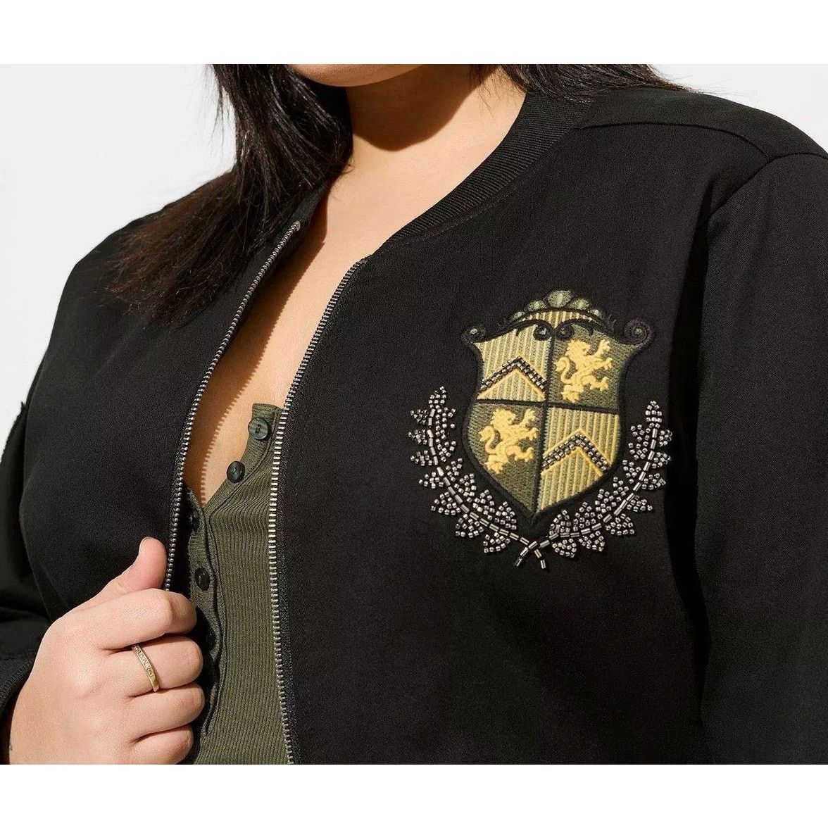 Other 2X | 18/20 Stretch Twill Zip-up Bomber Jacket | NWT Size XXL / US 16-18 / IT 52-54 - 4 Thumbnail
