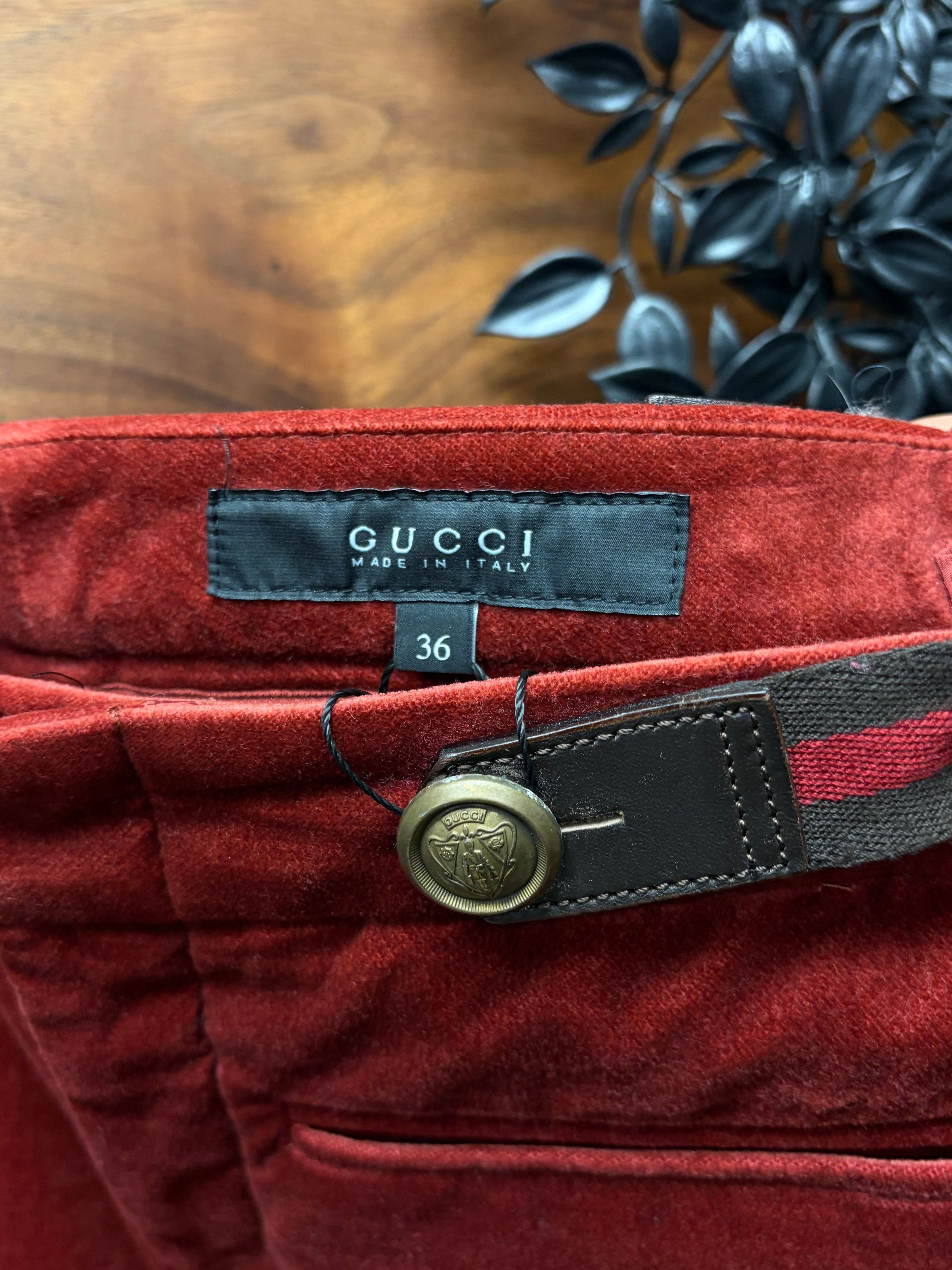 Gucci AW2008 Gucci by Frida Giannini Low Rise Velvet Flared Leg Pants Size 25" / US 0 / IT 36 - 3 Thumbnail