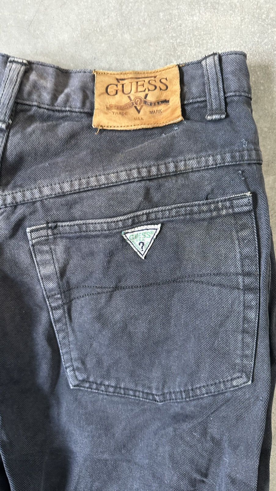 Guess VINTAGE GUESS USA DISTRESSED DENIM BLACK PANT Size US 30 / EU 46 - 11 Thumbnail