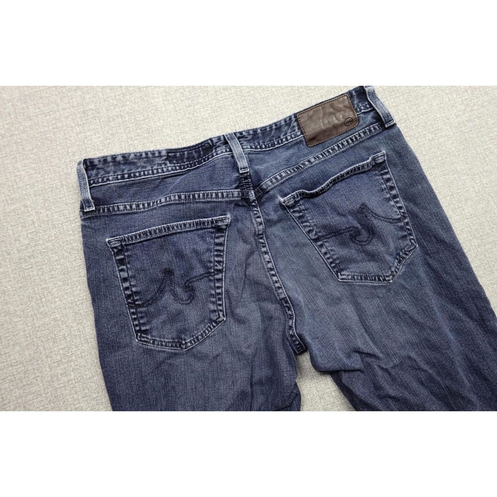 Vintage AG Adriano Goldschmied The Everett Jeans Mens 33x30 Slim Straight Blue Stretch Denim Five-Pocket Powerhouse Regular Rise Mid Vintage: No Size US 33 - 2 Thumbnail