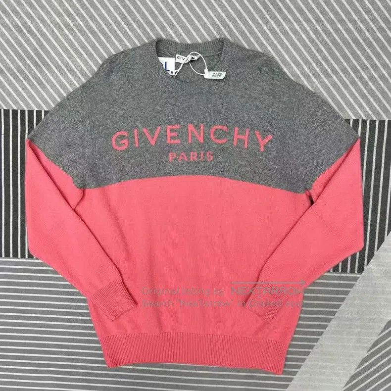 Givenchy Givenchy Gray and Pink Colorblocked Cashmere Sweater Size US M / EU 48-50 / 2 - 1 Thumbnail