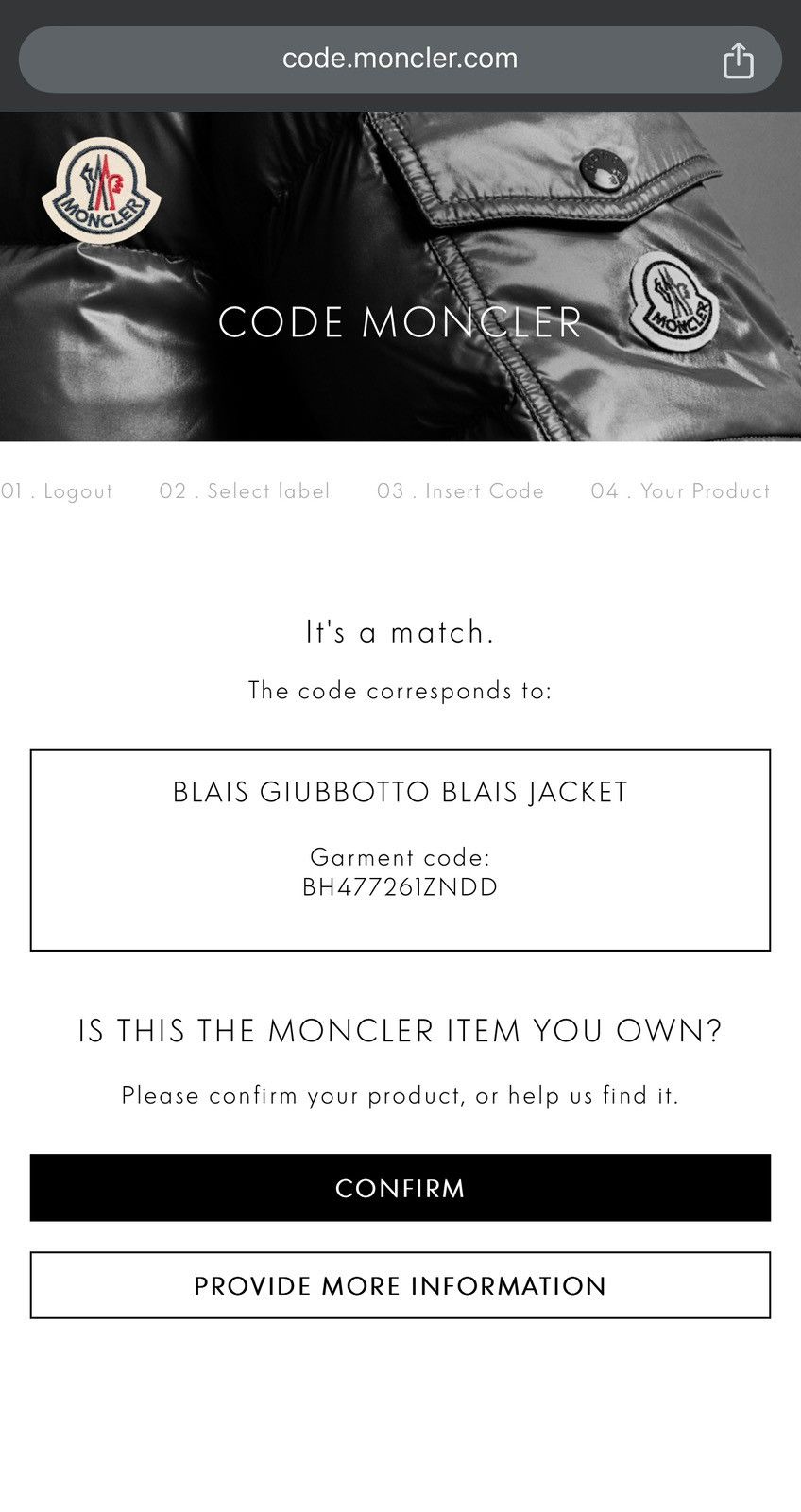 Moncler MONCLER Jacket Down Puffer BLAIS GIUBBOTTO Patch Logo Size US M / EU 48-50 / 2 - 18 Thumbnail
