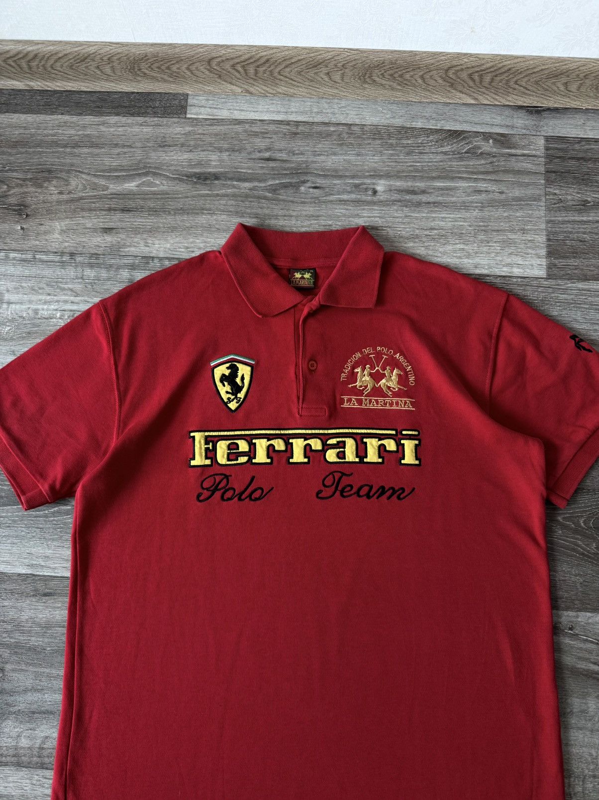 La Martina Ferrari La Martina Racing Vintage Polo Red Italia Shirt Team Size US XL / EU 56 / 4 - 3 Thumbnail