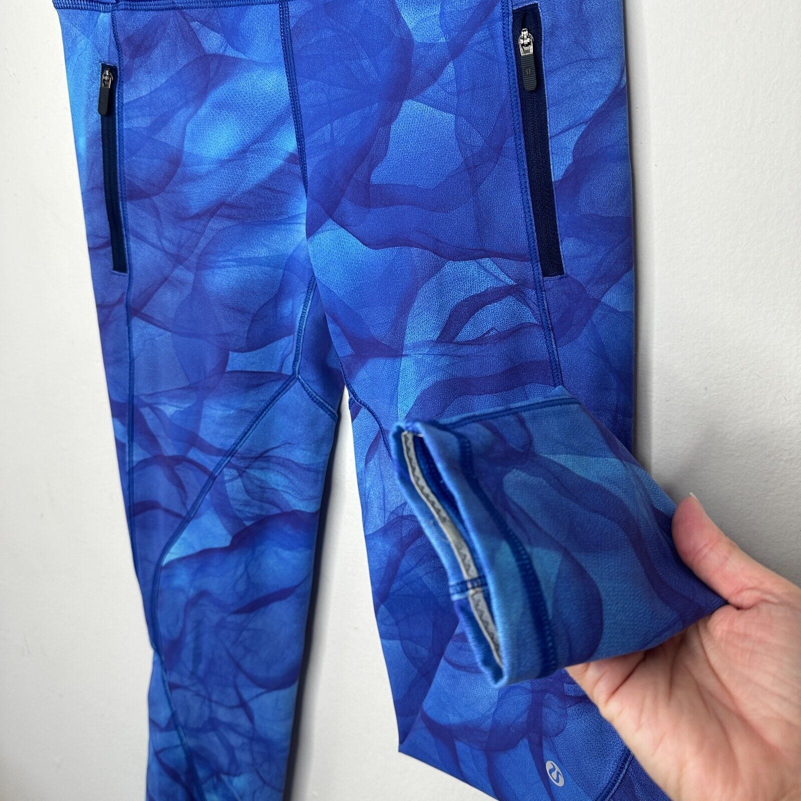 Lululemon Lululemon Blue Run It Out High Waist Midnight Yoga Zip Pant Size 27" / US 4 / IT 40 - 4 Thumbnail
