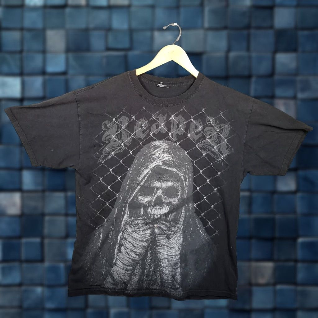 Vintage VINTAGE MMA Elite T-Shirt Grunge 21X29 Adult Large Black Crew Neck Short Sleeve Men L Goth Angel of Death Reaper Logo 90s 2000s EMO Skate Systems Size US L / EU 52-54 / 3 - 1 Thumbnail