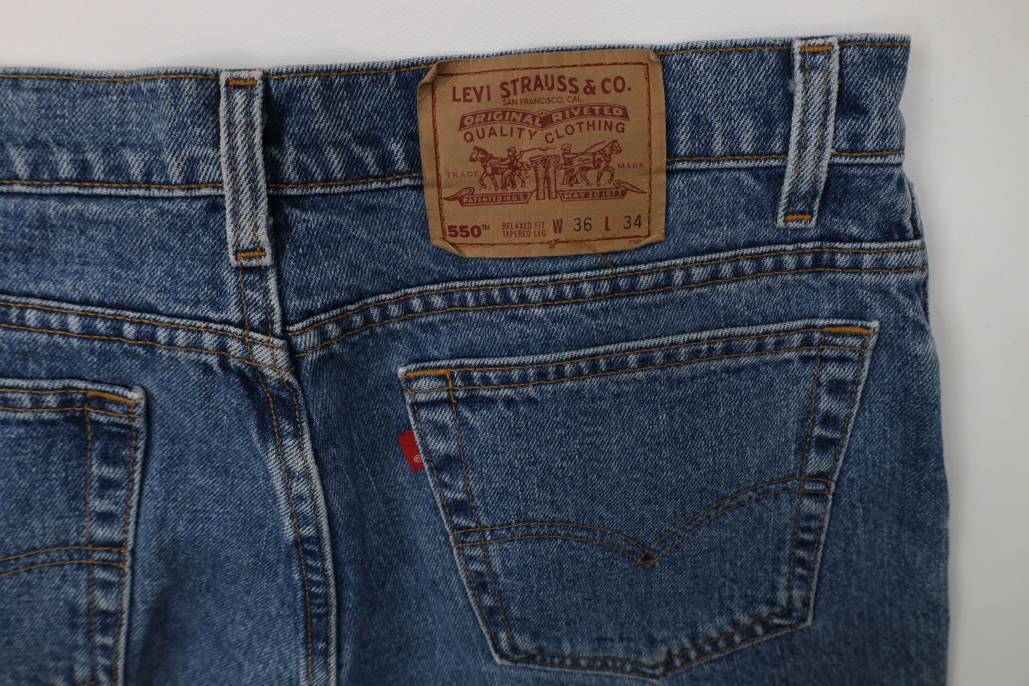 Levi's Vintage 90s Levis 550 Fit Tapered Leg Denim Jeans USA Size US 36 / EU 52 - 15 Thumbnail