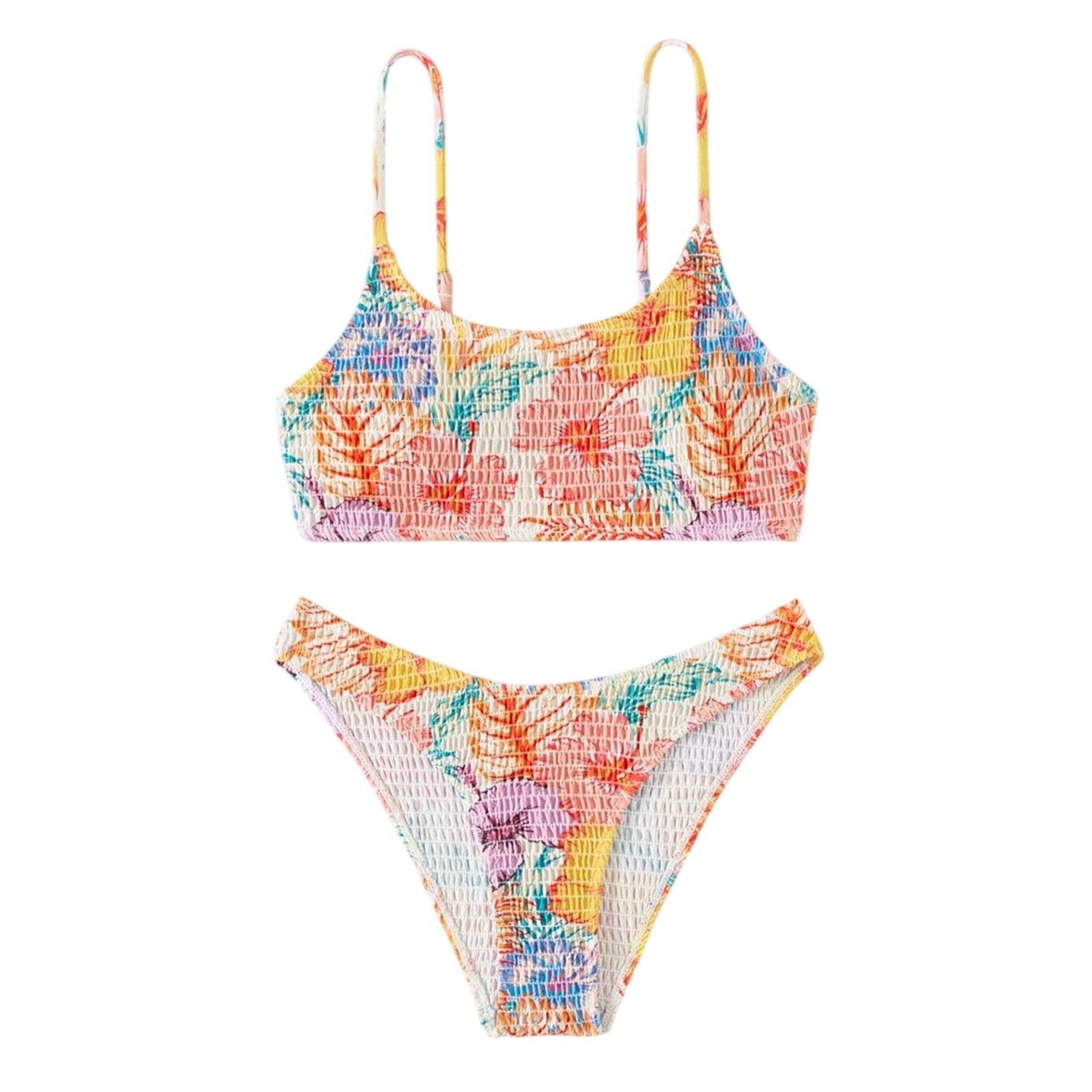 Shein Floral Print Cami Bikini Set in Multi, Size M Size ONE SIZE - 1 Thumbnail