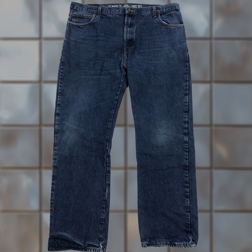 Dickies Dickies Men’s Jeans Straight 38x32 Dark Blue Flannel Lined Relaxed Fit 5-Pocket Denim Work Casual Mens Regular Stretch? Size US 38 / EU 54 - 1 Thumbnail