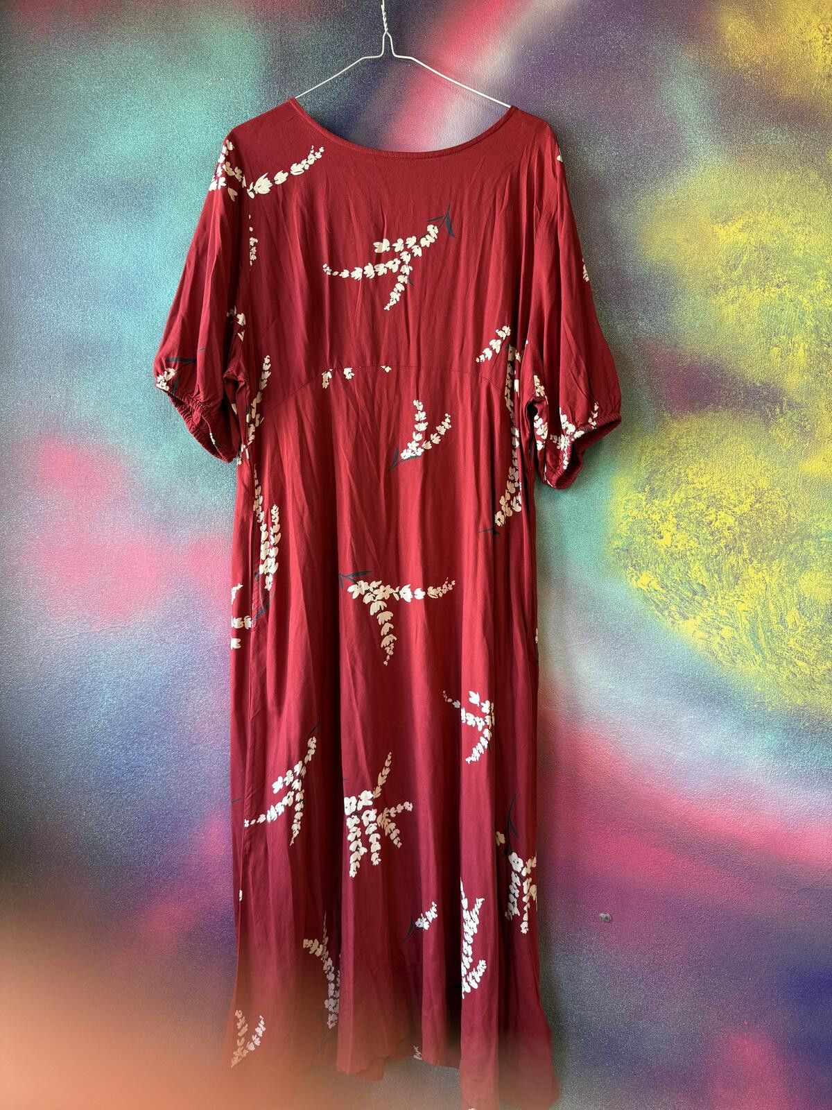 Other Weird Fish Red Botanical Boho Cottagecore Midi Dress 🍓 Size XL / US 12-14 / IT 48-50 - 1 Thumbnail