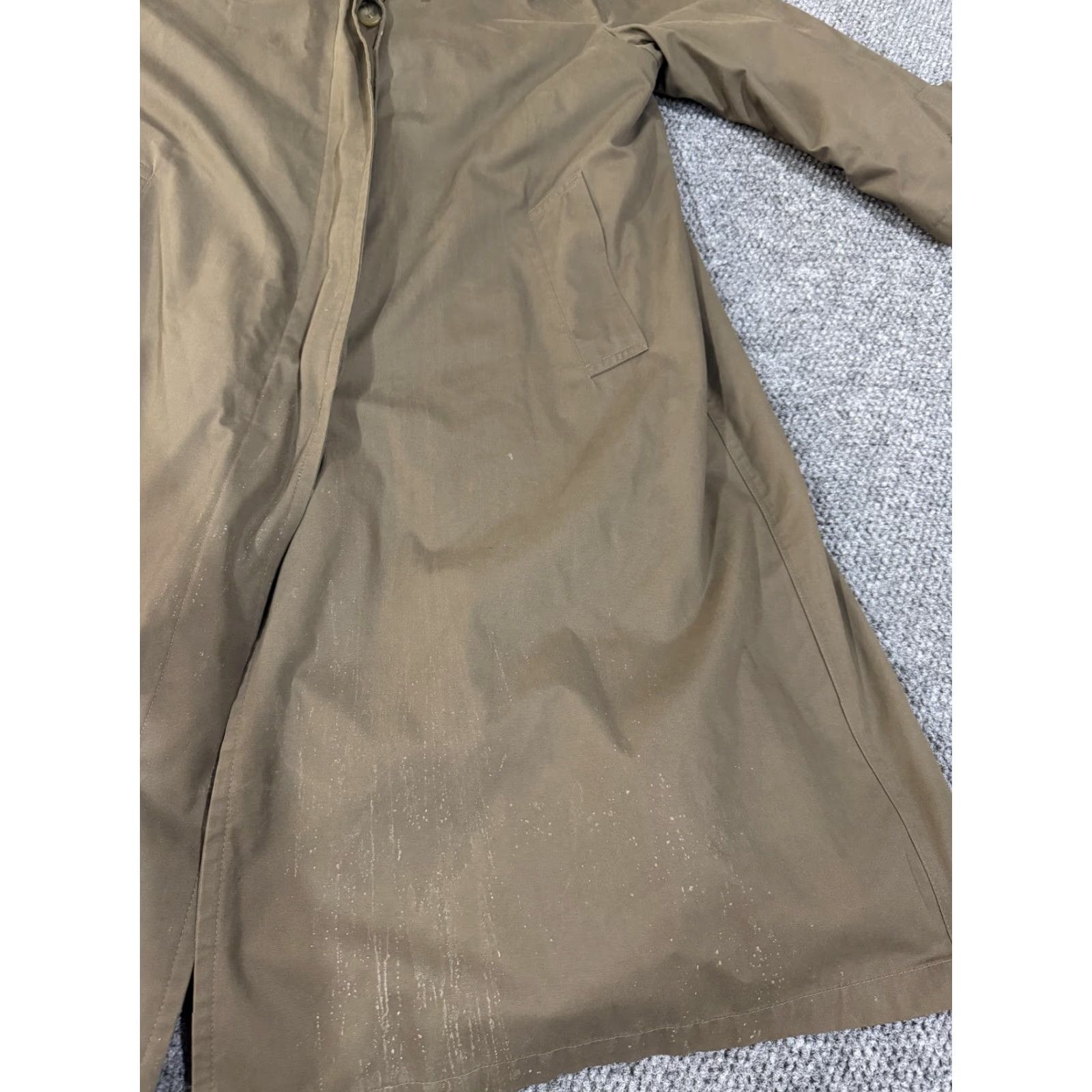 London Fog VINTAGE Towne from London Fog Coat Womens 14W Brown Trench Long Lined Button Front Size XL / US 12-14 / IT 48-50 - 5 Thumbnail