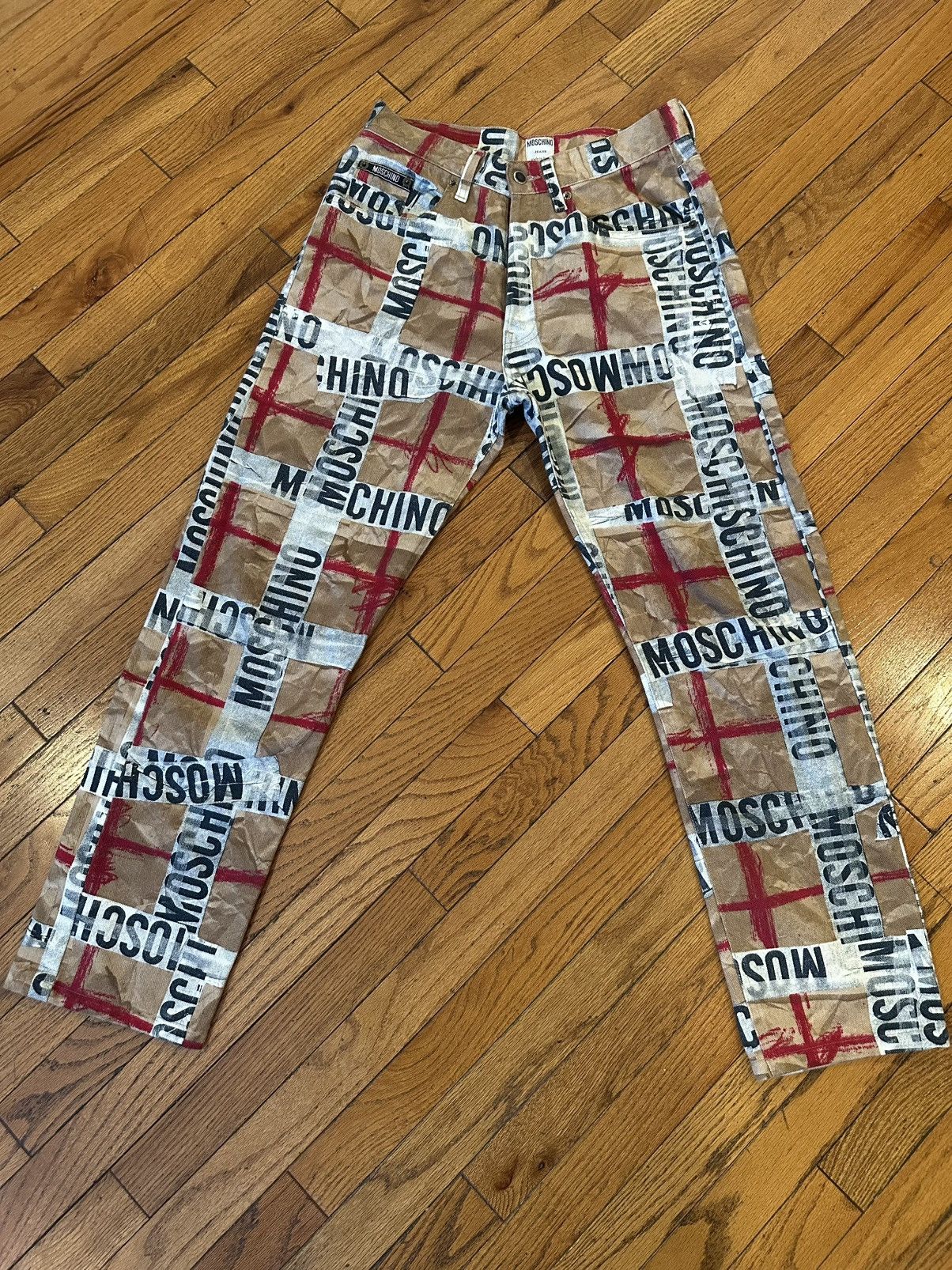 Moschino 1990s Vintage Moschino trompe l'oeil Jeans, Made in Italy Size 32" / US 10 / IT 46 - 1 Thumbnail