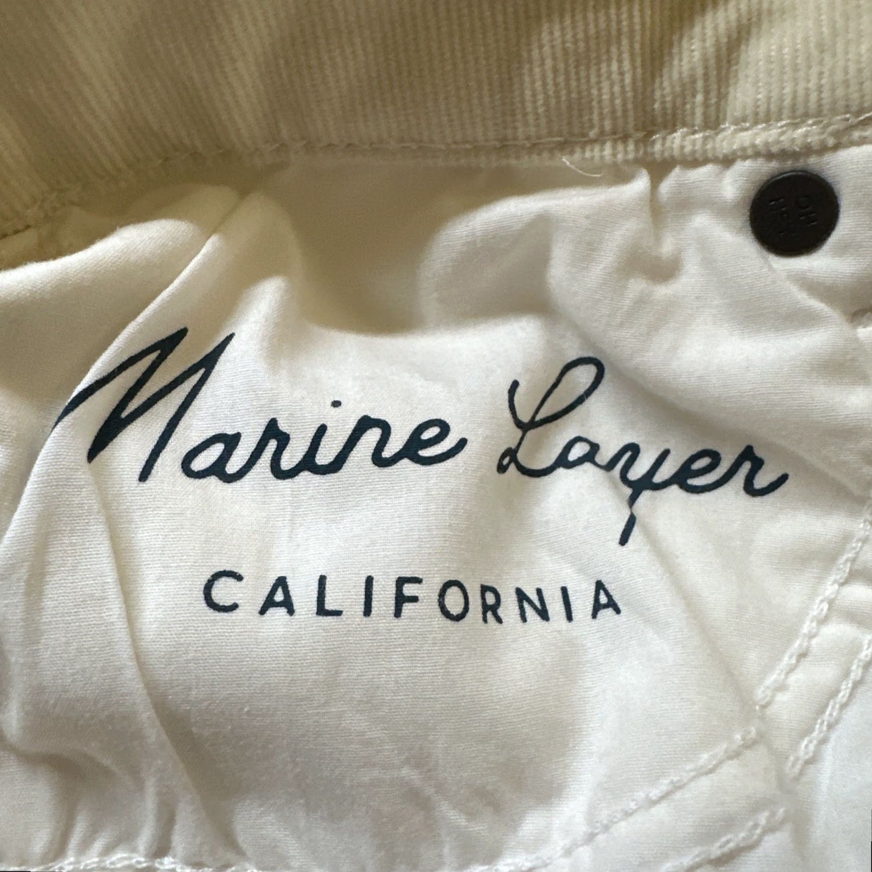 Marine Layer Marine Layer Pants Womens 26 Ivory Cream Corduroy Straight Chino Vintage No 26 Inseam 26 High Rise Size 26" / US 2 / IT 38 - 7 Thumbnail