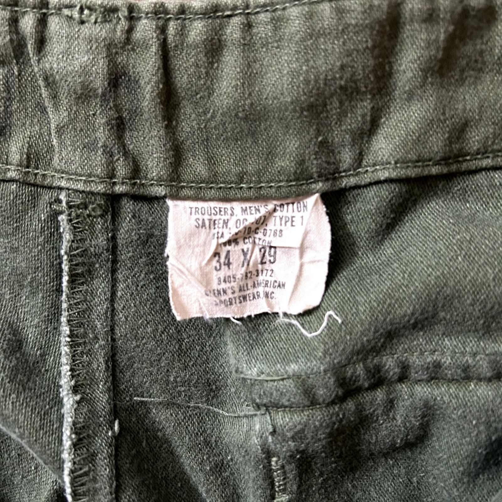 Other Vintage 1970s OG 107 Green Military Pants Size US 34 / EU 50 - 3 Thumbnail