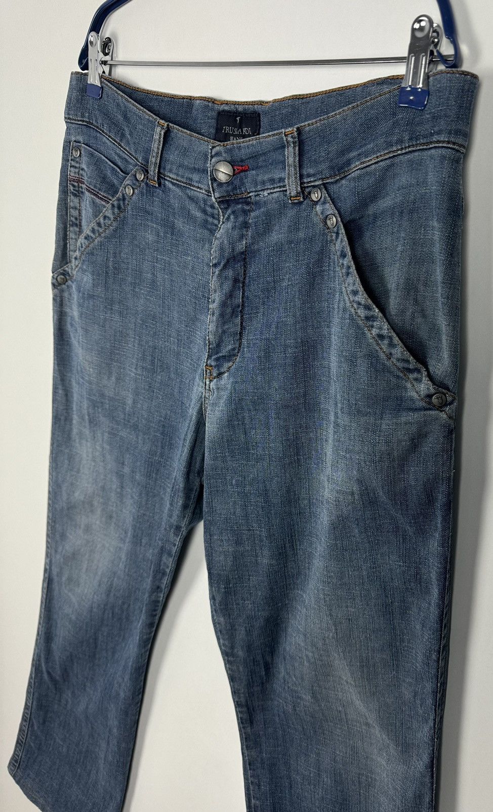Designer Trussardi Denim Cotton Boot Pant Jeans Size US 34 / EU 50 - 5 Thumbnail