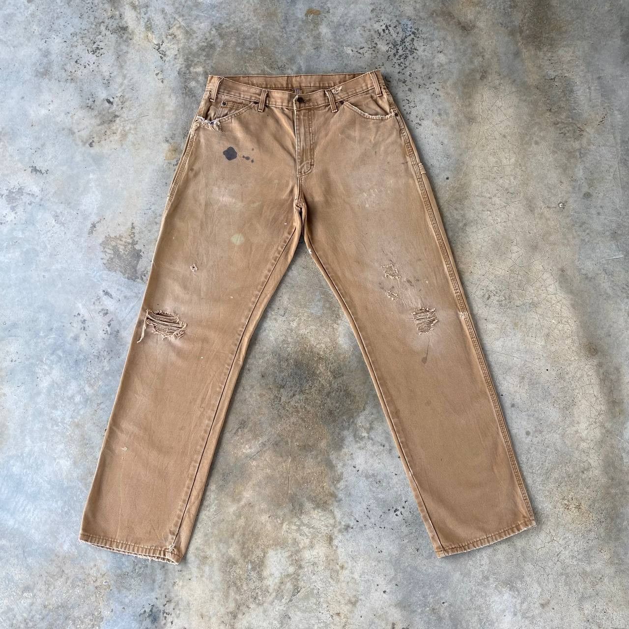 Dickies VINTAGE DICKIES DISTRESSED CARPENTER BROWN DENIM W34X34 Size US 34 / EU 50 - 2 Thumbnail