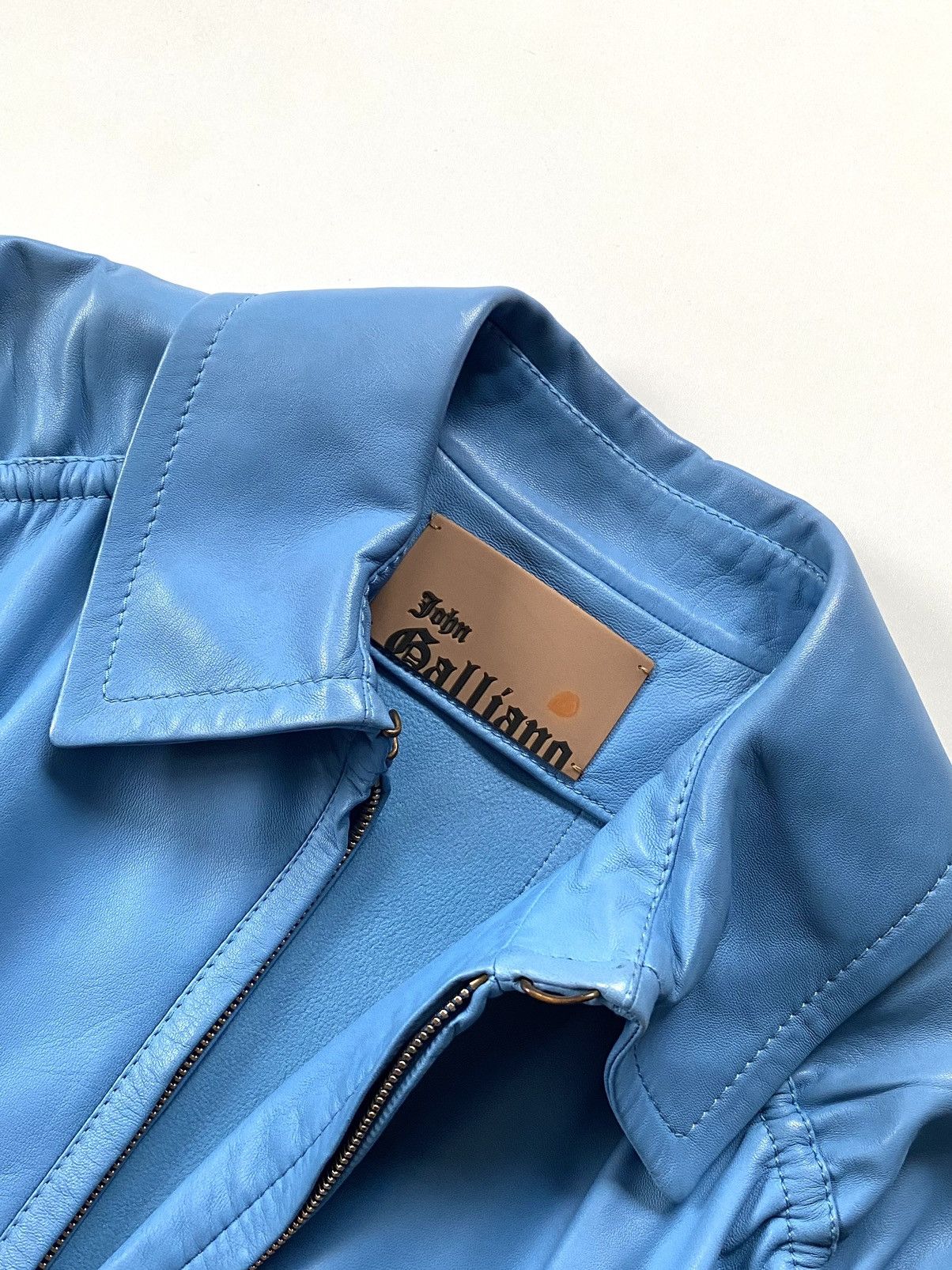 Dior 🔥Rare John Galliano 2000s Lambskin Blue Leather Jacket Size S / US 4 / IT 40 - 7 Thumbnail