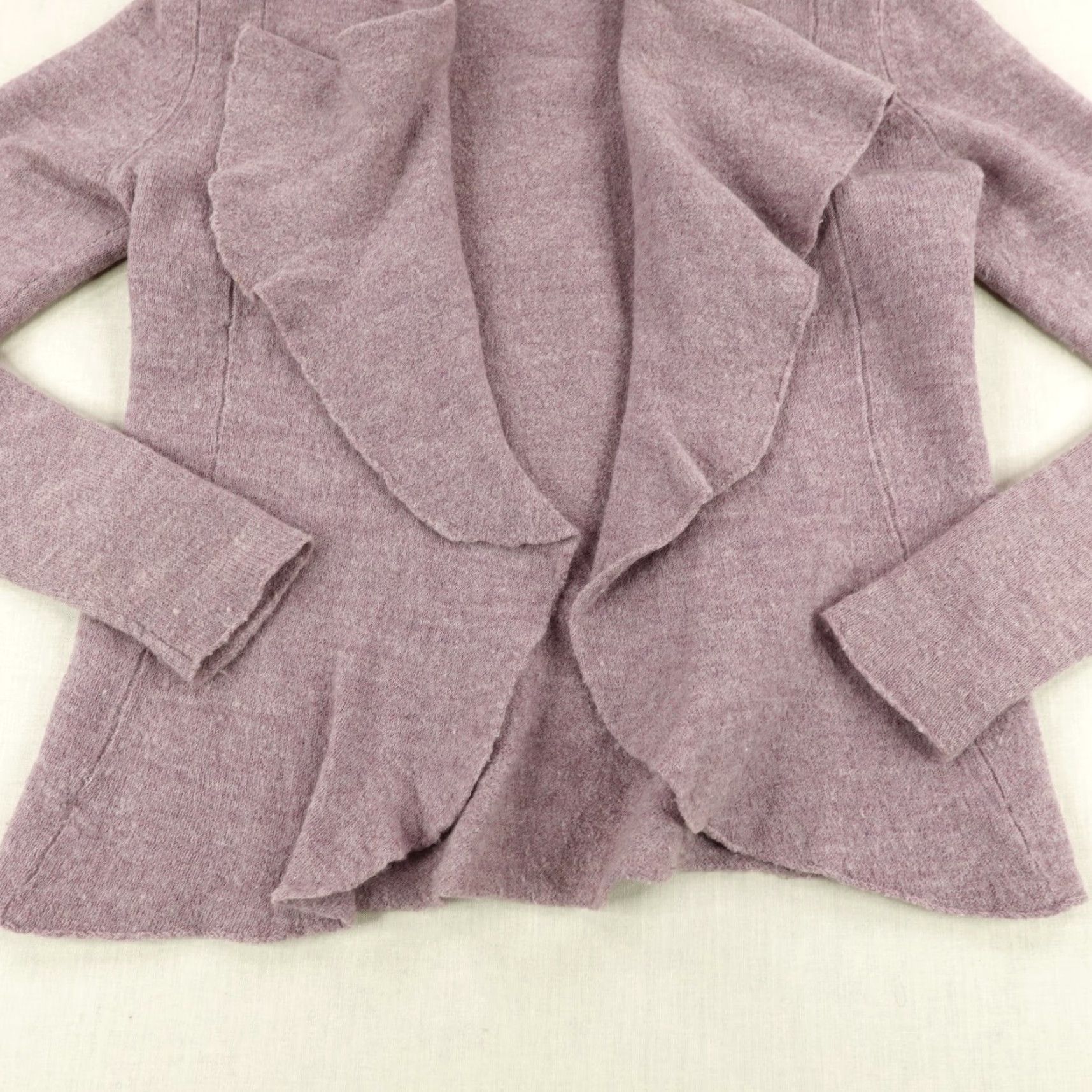 Eileen Fisher VINTAGE Eileen Fisher Sweater Womens XS Solid Lavender Purple Open Front Knit Cardigan Merino Wool Lightweight Long Sleeve Casual Workwear Womens Size XS / US 0-2 / IT 36-38 - 3 Thumbnail