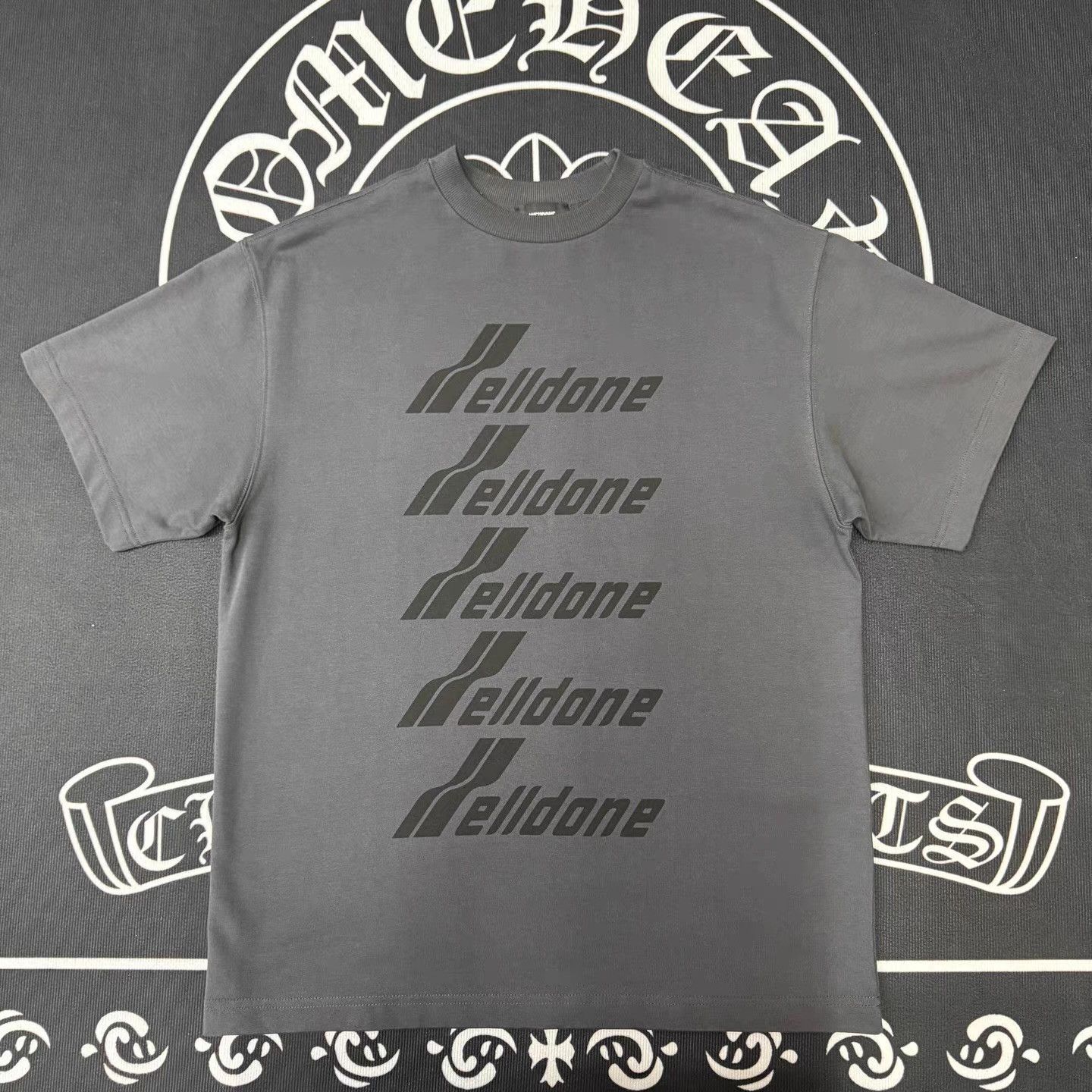 WE11DONE WE11DONECharcoal Grey All-Over Logo Print Short Sleeve Q10 Size US XS / EU 42 / 0 - 1 Thumbnail