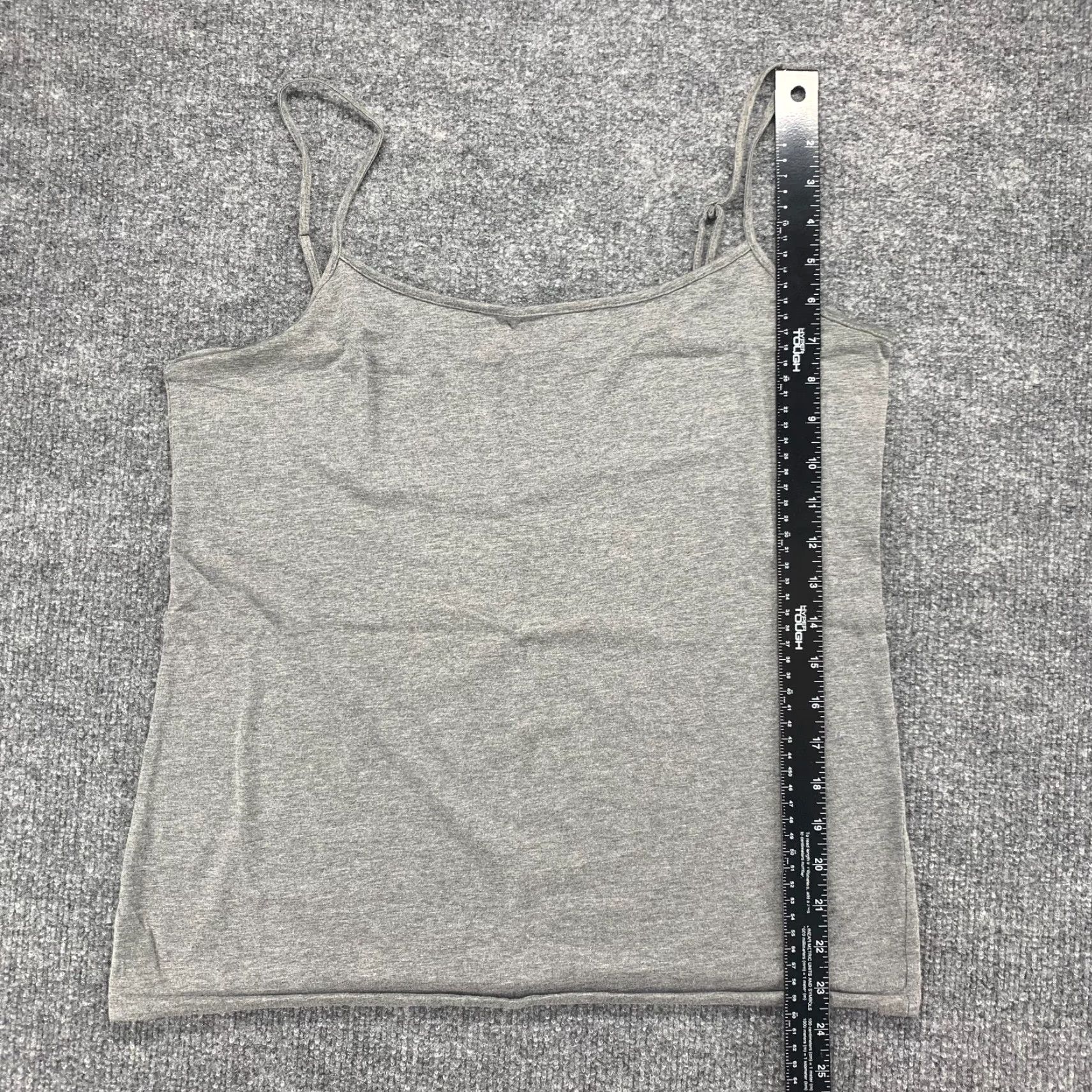 Loft Ann Taylor Loft Womens Gray Square Neck Stretch Spaghetti Strap Tank Top, Large Size L / US 10 / IT 46 - 7 Thumbnail