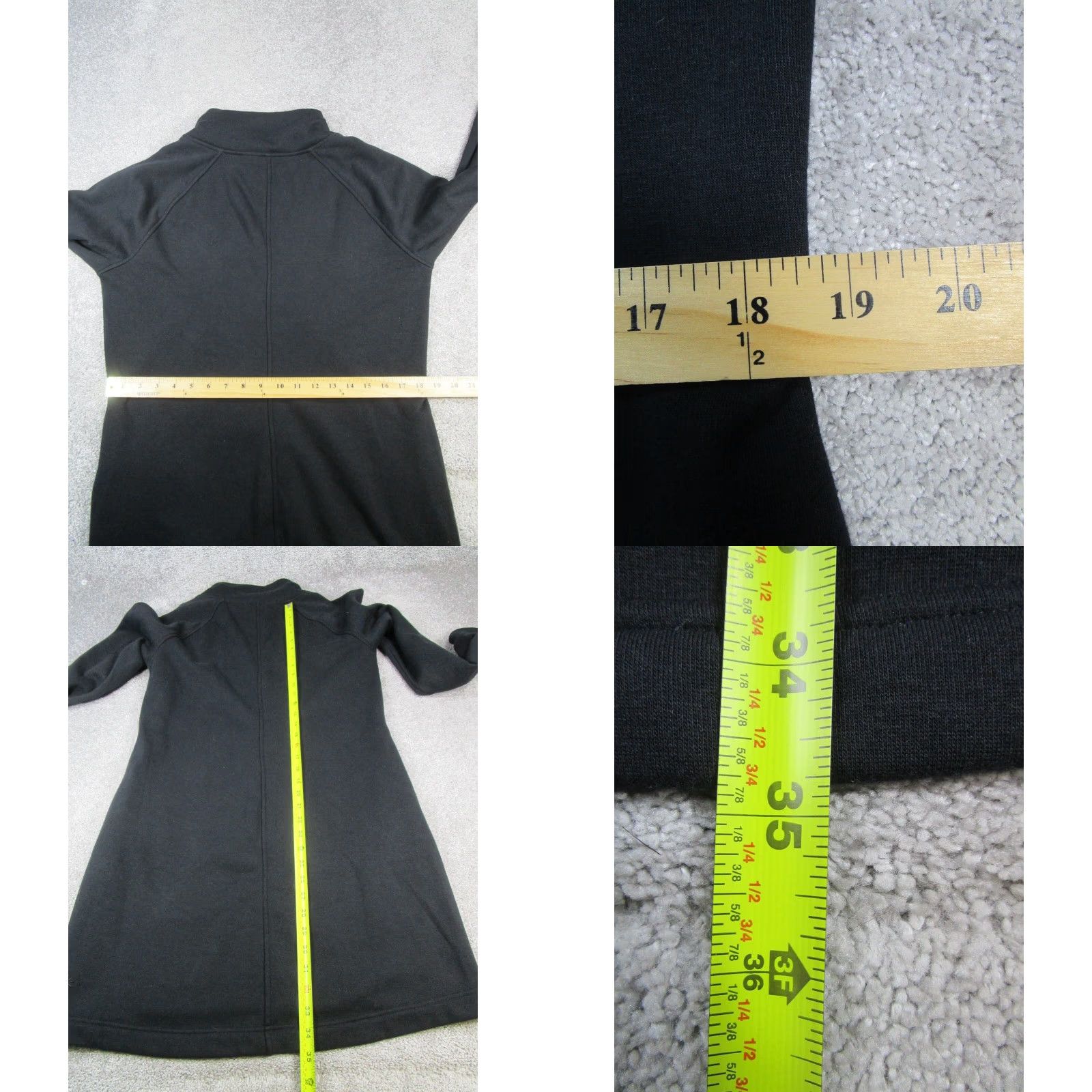 Athleta Athleta Dress Womens M Black Solid Long Sleeve Mock Neck Zip A-Line Sweater Dress Short Dress Casual Party/Cocktail Travel Womens Size M / US 6-8 / IT 42-44 - 8 Thumbnail