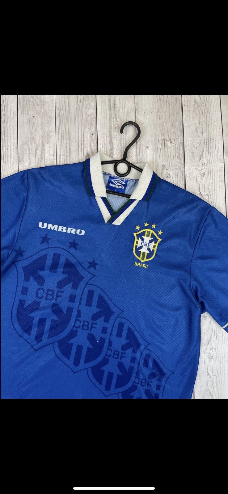 Umbro Vintage umbro Brazil soccer jersey away 1994 blue rare L Size US L / EU 52-54 / 3 - 2 Thumbnail
