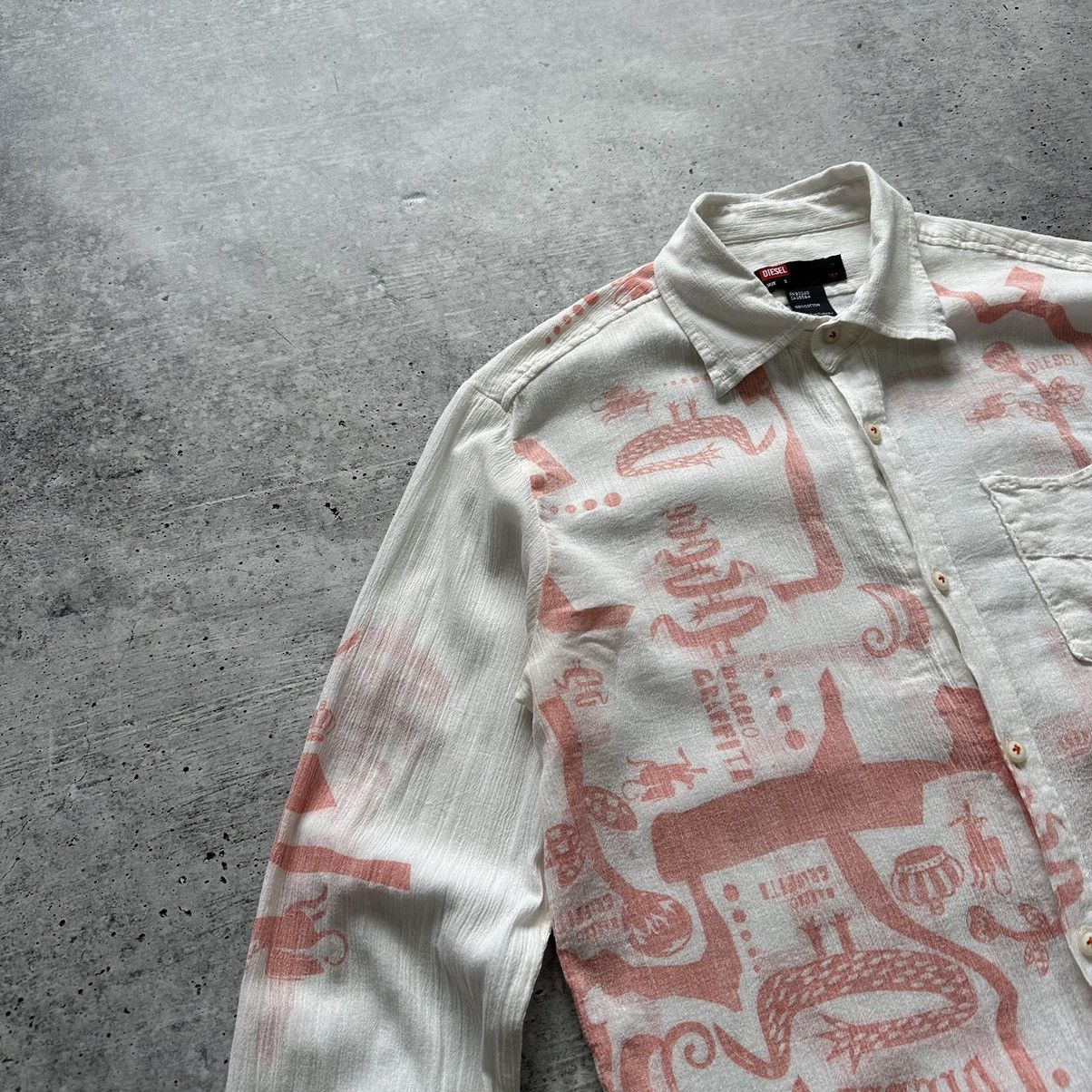 Diesel Vintage Diesel Inside Out Avandgard Style Shirt White Size US M / EU 48-50 / 2 - 2 Thumbnail