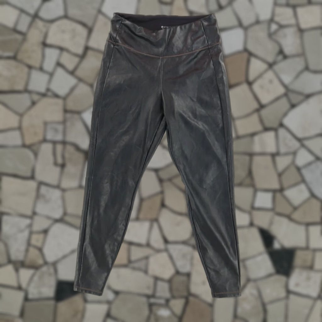 Athleta Athleta Leggings Women's M Black All Over Gleam Polyester Woven Size 32" / US 10 / IT 46 - 1 Thumbnail