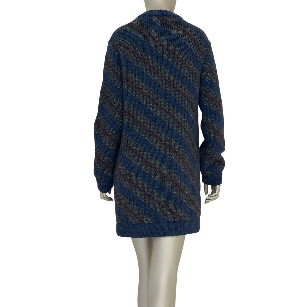 Chanel Chic CHANEL Navy Wool Alpaca Striped Chunky Cardigan Sz 34 Size XS / US 0-2 / IT 36-38 - 2 Thumbnail