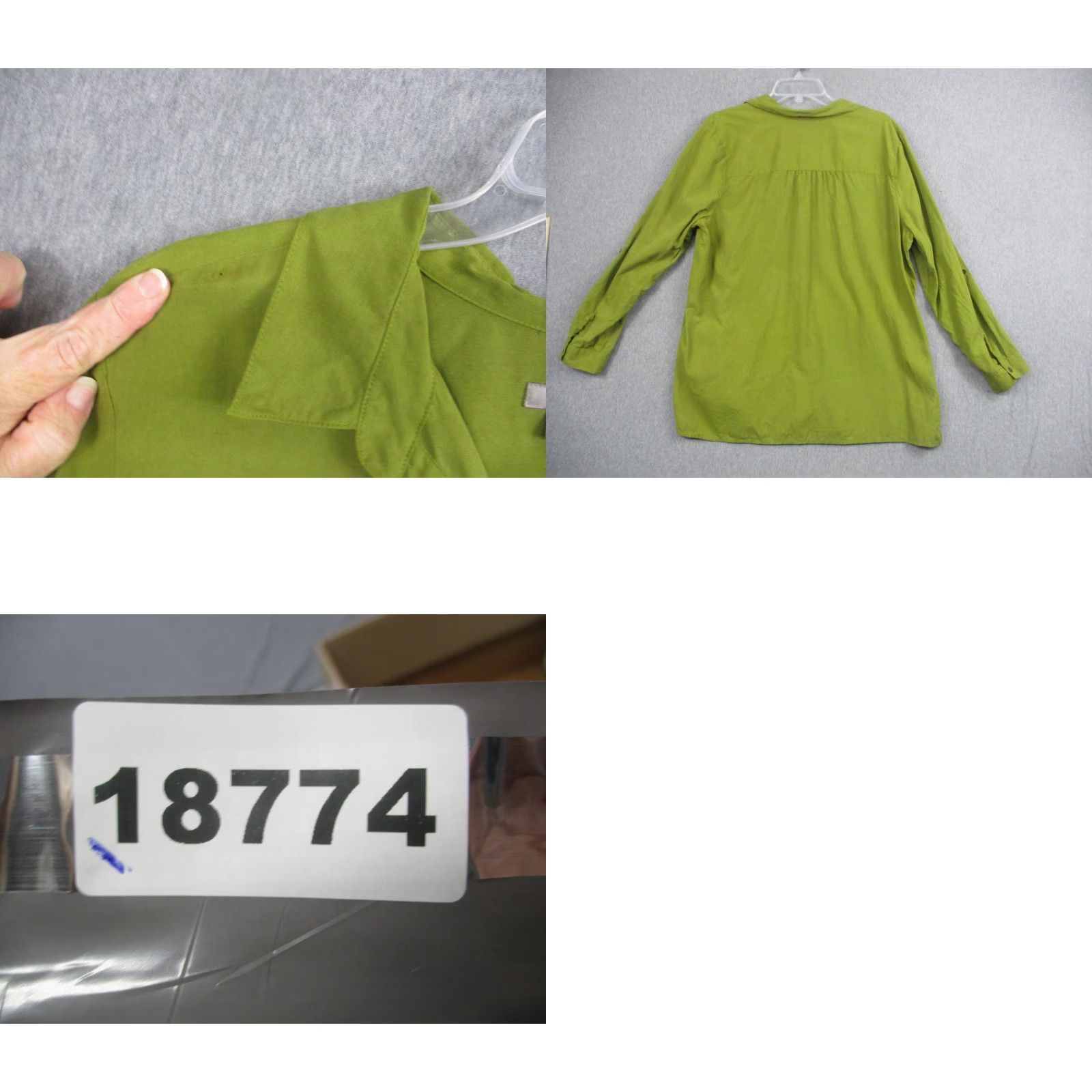 J. Jill J. Jill Shirt Womens XL Green 100% Silk Button Tunic Top Long Sleeve Blouse Size XL / US 12-14 / IT 48-50 - 8 Thumbnail