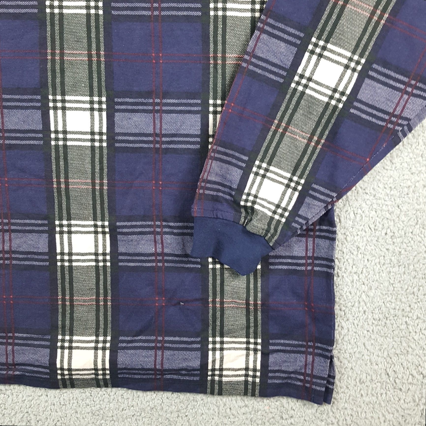 Vintage VINTAGE MunsingWear Polo Shirt Men Large Cotton Plaid 90s Casual Work Thick Button Collar Size US L / EU 52-54 / 3 - 4 Thumbnail