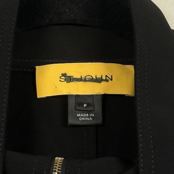 Other St. John Lightweight Bomber Jacket Gold Tone Zip Black Sz P Size S / US 4 / IT 40 - 6 Thumbnail