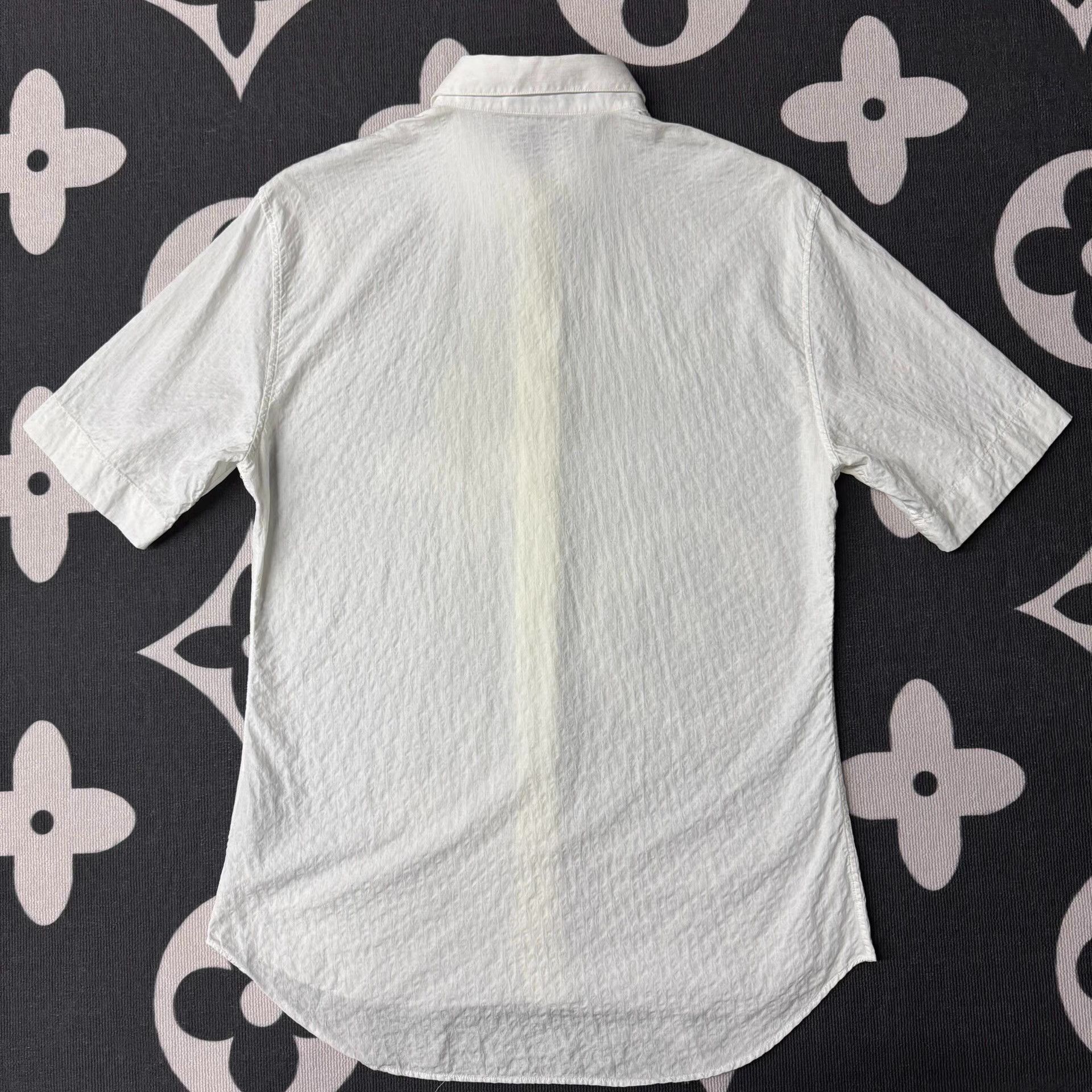 Dior DIOR Solid All-Over Print Button-Up White Shirt Q10 Size US L / EU 52-54 / 3 - 2 Thumbnail