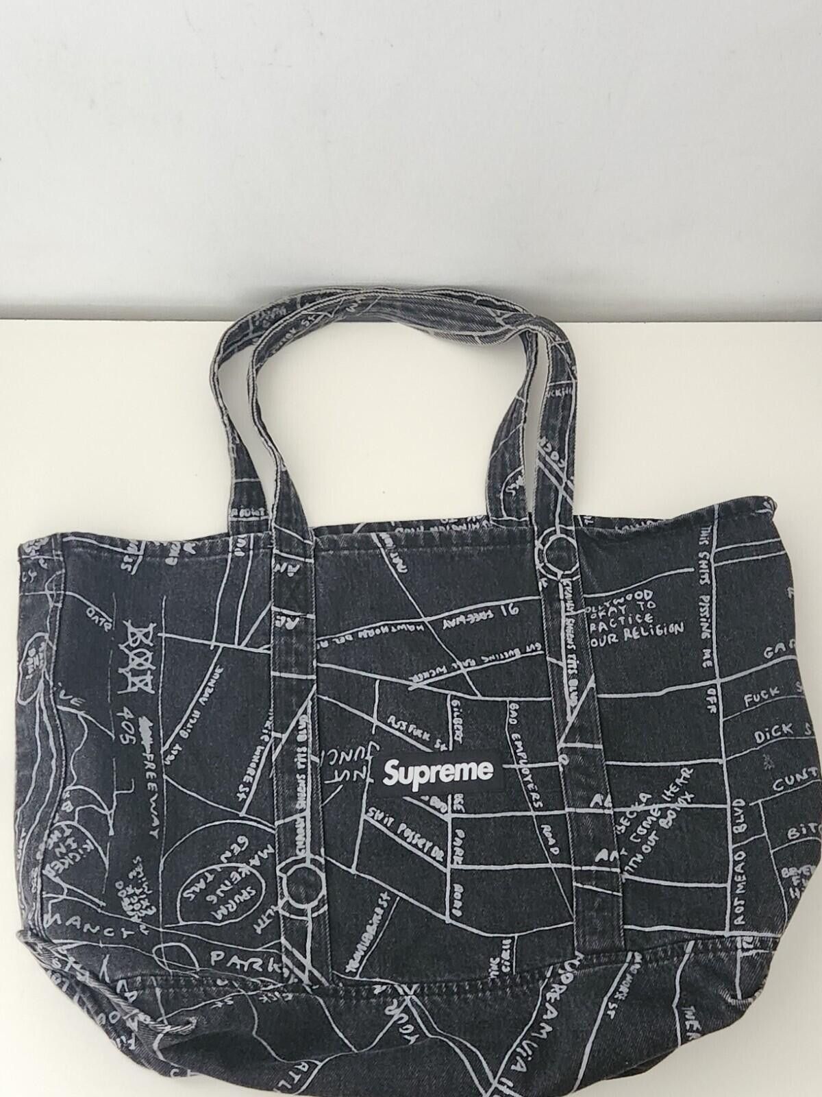 Supreme SS18 Supreme Skull Pile Denim Tote Black | Grailed