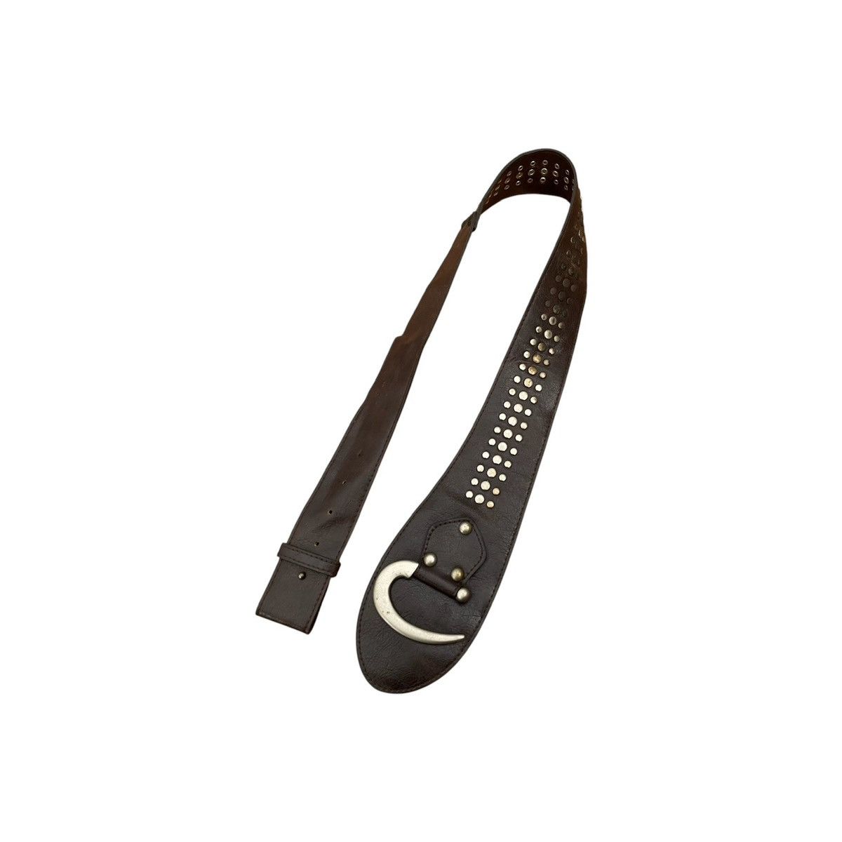 Black fang studded belt punk goth styled