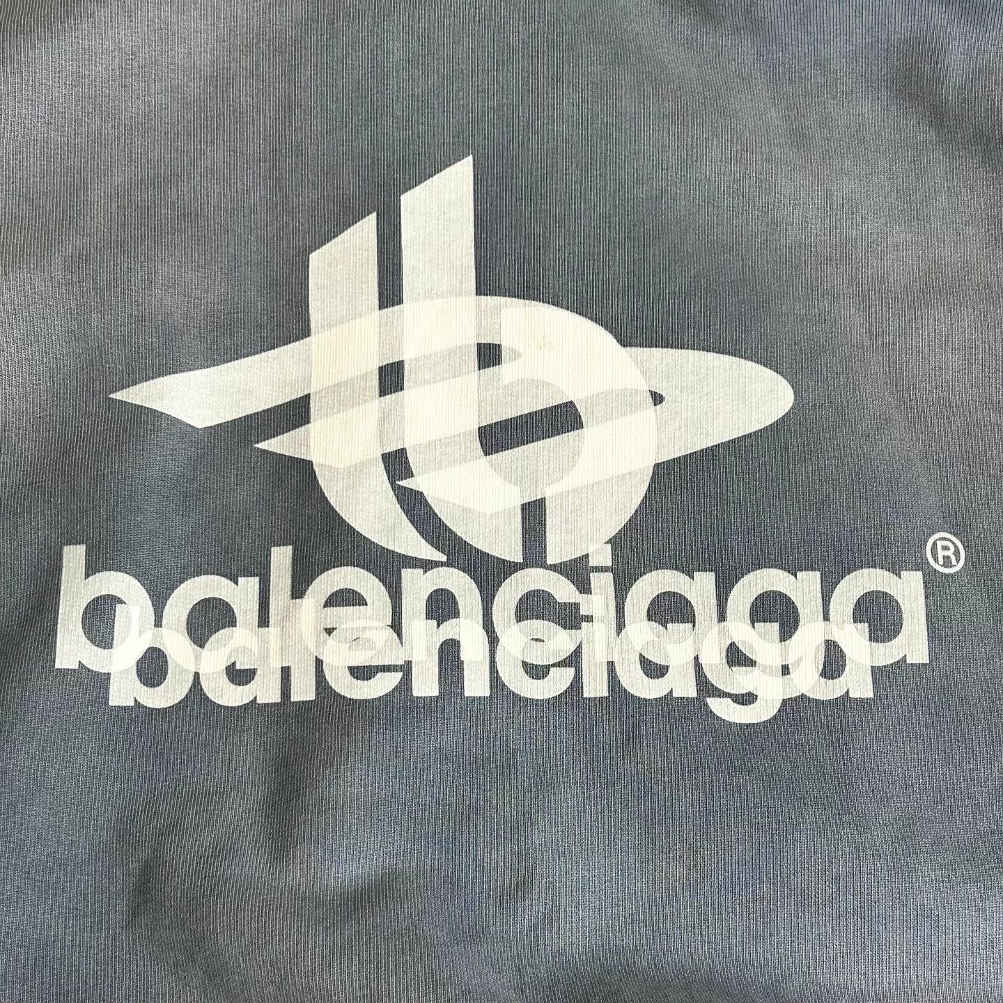 Balenciaga Balenciaga 3D Logo Washed Gradient Blue Sweatshirt Size US M / EU 48-50 / 2 - 6 Thumbnail