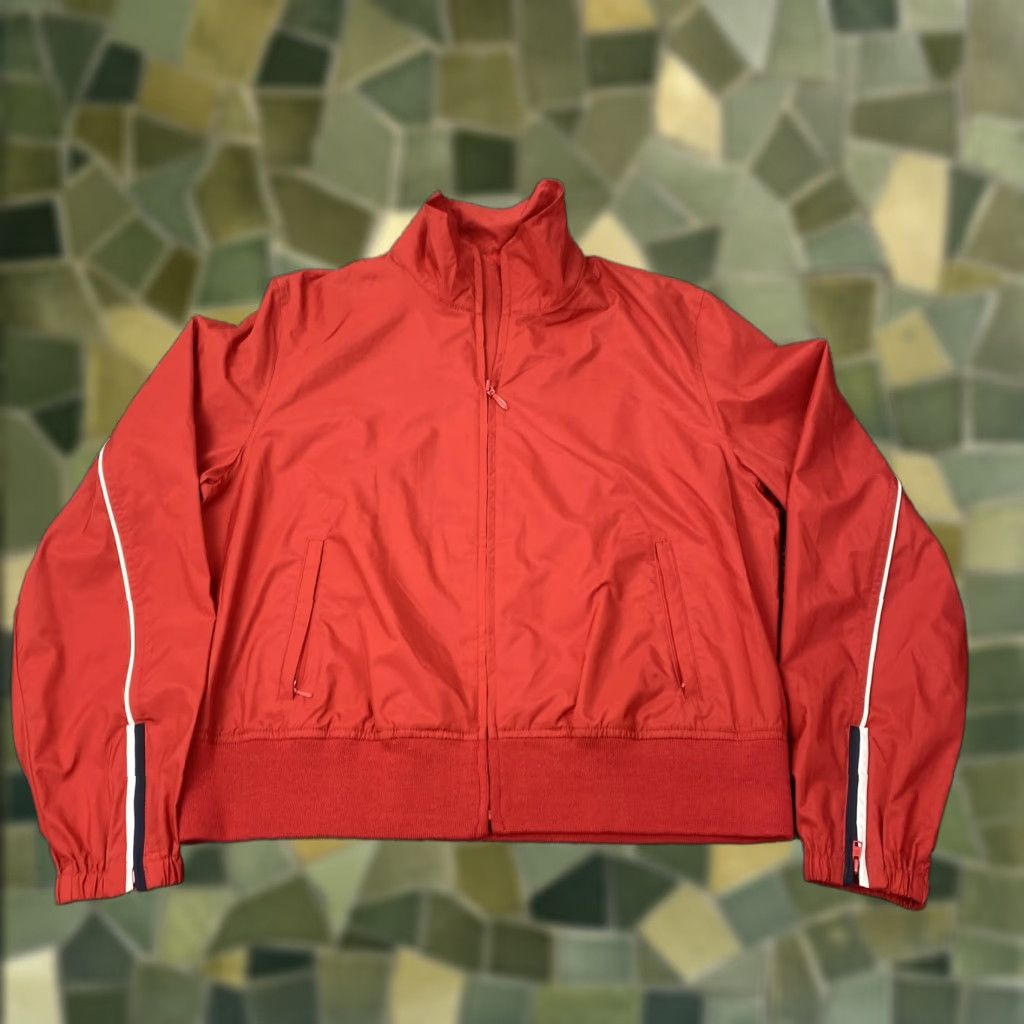 Tommy Hilfiger VINTAGE Tommy Hilfiger Jeans Jacket Womens XL Red Windbreaker Ribbed Hem Zip Size 40" / US 18 - 1 Thumbnail