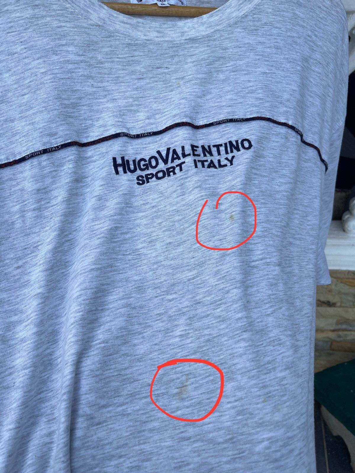 Hugo Last Drop🔥Rare🔥Vtg Hugo Valentino Sport Italy Spell Out Tee Size US XL / EU 56 / 4 - 8 Thumbnail