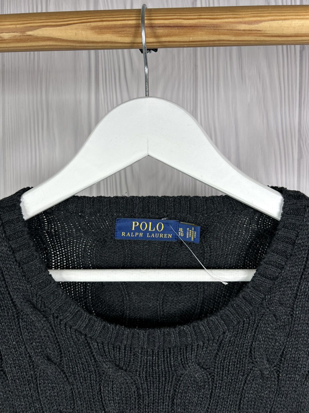 Polo Ralph Lauren Polo Ralph Lauren Total Black Cable Knit Sweater Size XL Size US XL / EU 56 / 4 - 6 Thumbnail