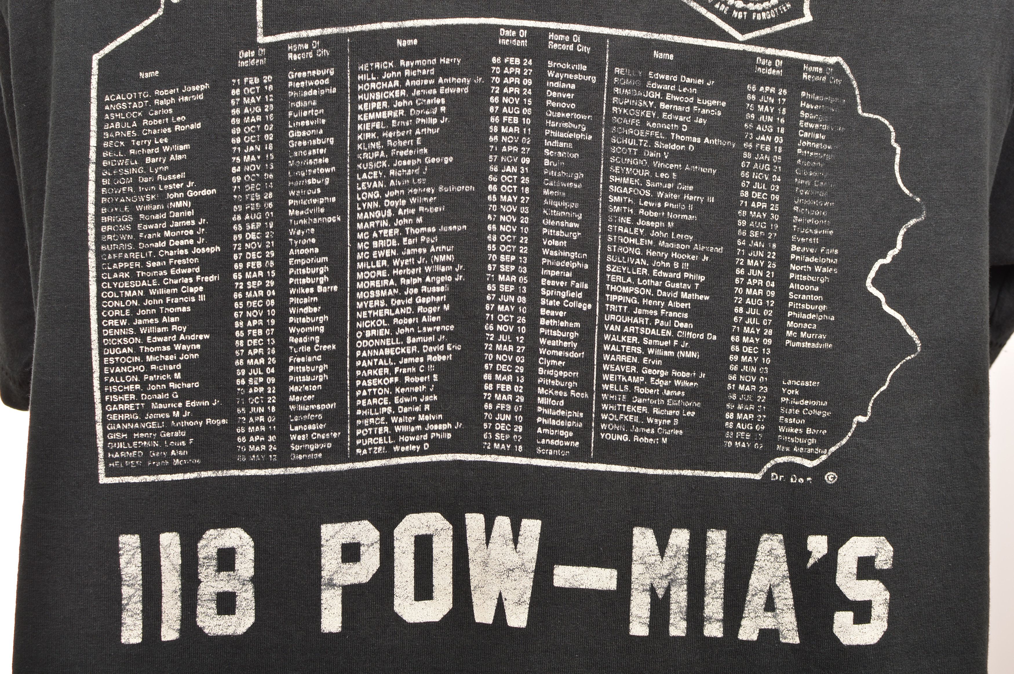 Vintage Screen Stars POW MIA Pennsylvania Cares Vintage T-Shirt Size US XL / EU 56 / 4 - 5 Thumbnail