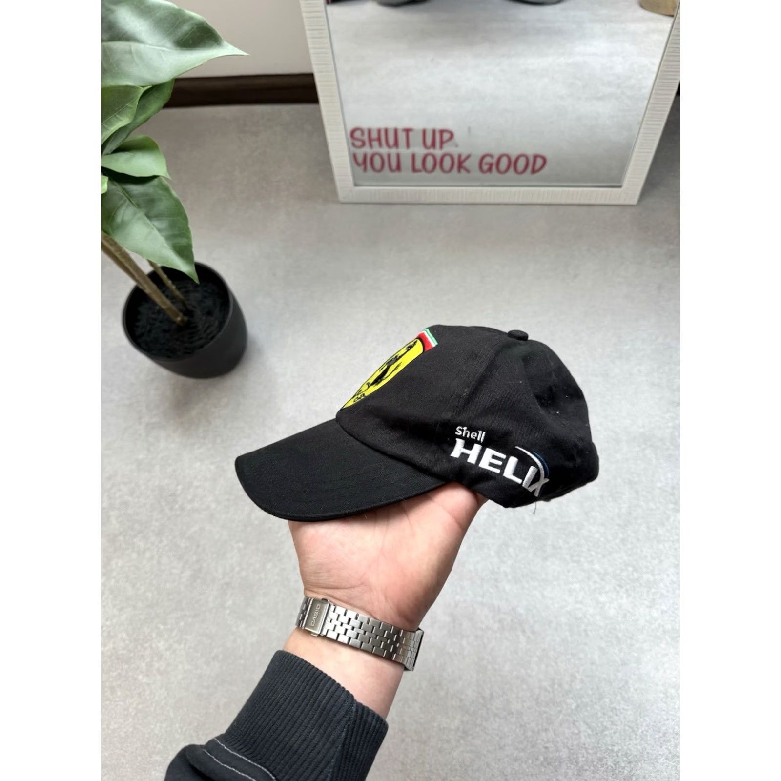 Ferrari VINTAGE Ferrari Big Logo Racing Black Cap Men One Size Size ONE SIZE - 3 Thumbnail