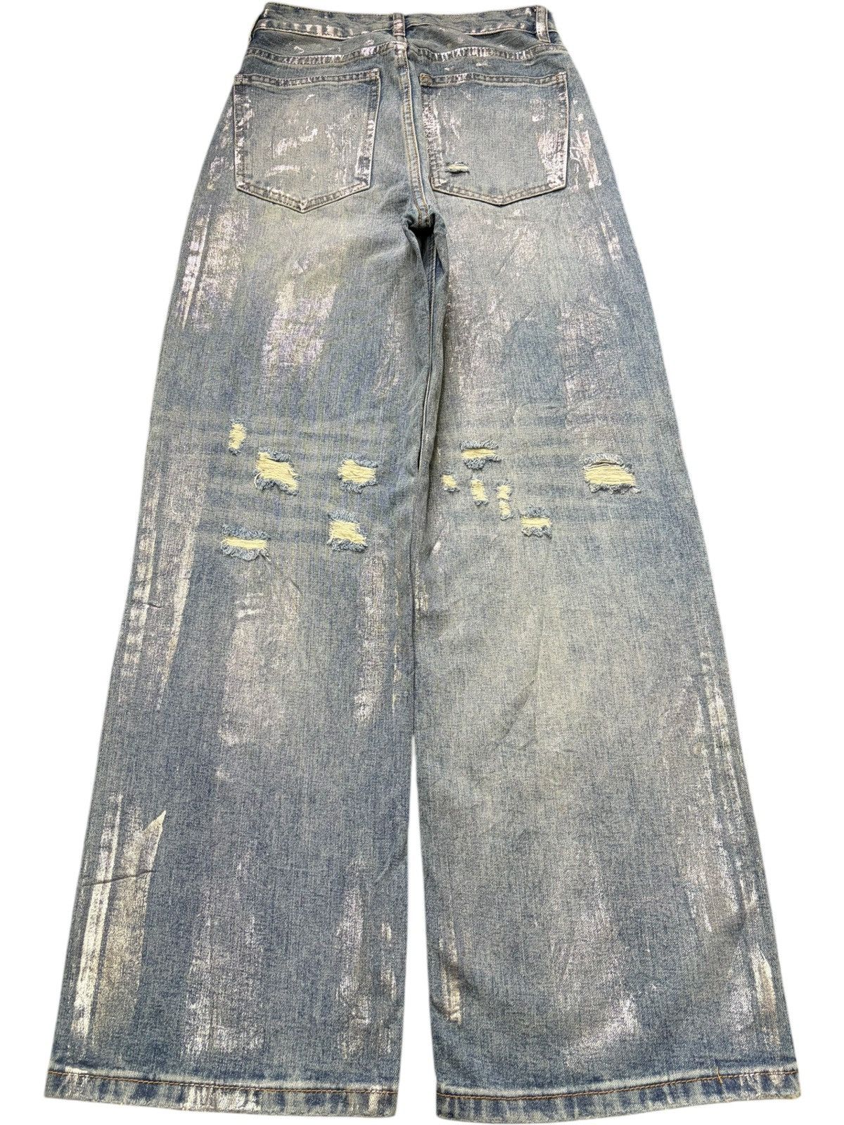 Acne Studios Vintage Japanese Brand Waxed Distressed Baggy Jeans Size 25" / US 0 / IT 36 - 2 Thumbnail