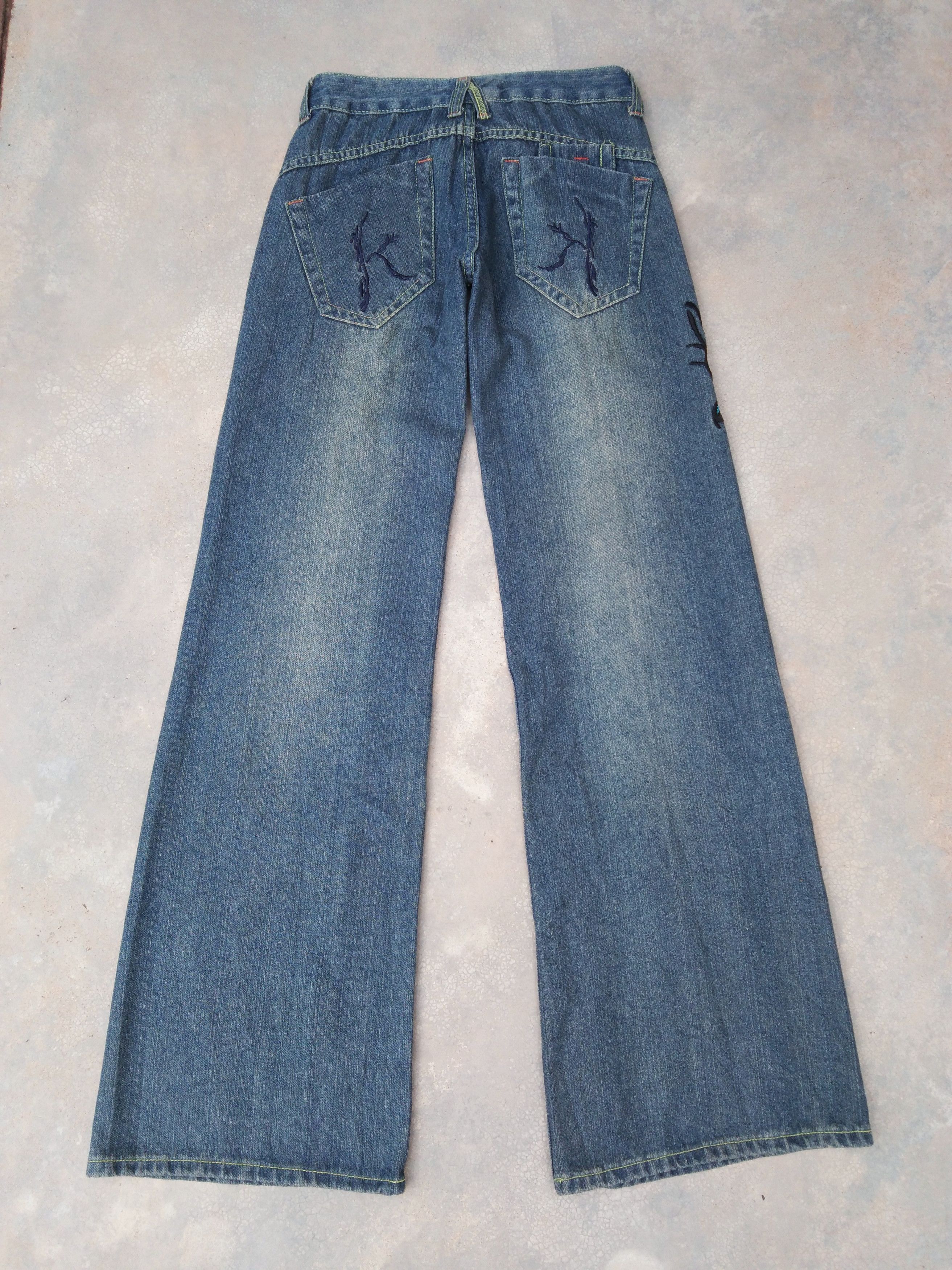 Japanese Brand Vintage K-Sevun Wide Leg Jeans 27x33 Size US 27 - 2 Thumbnail