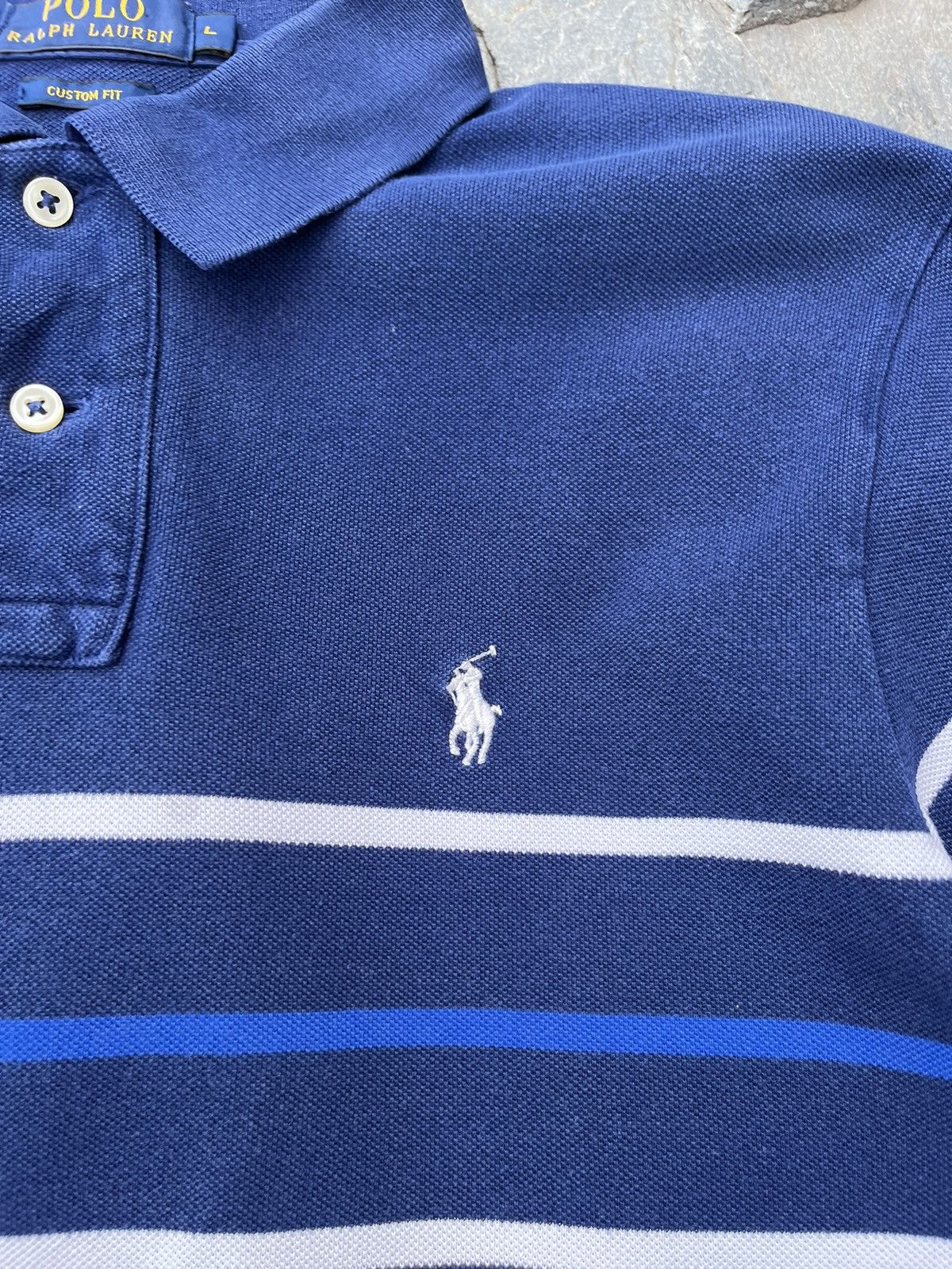 Polo Ralph Lauren × Ralph Lauren Polo Ralph Lauren striped tee t-shirt y2k chest small pony Size US L / EU 52-54 / 3 - 13 Thumbnail