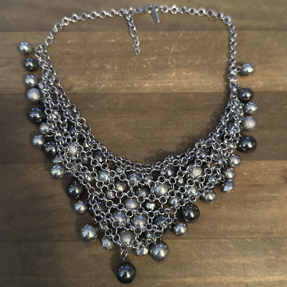 Other NY Collection silver tone cluster bead bib necklace Size ONE SIZE - 4 Thumbnail