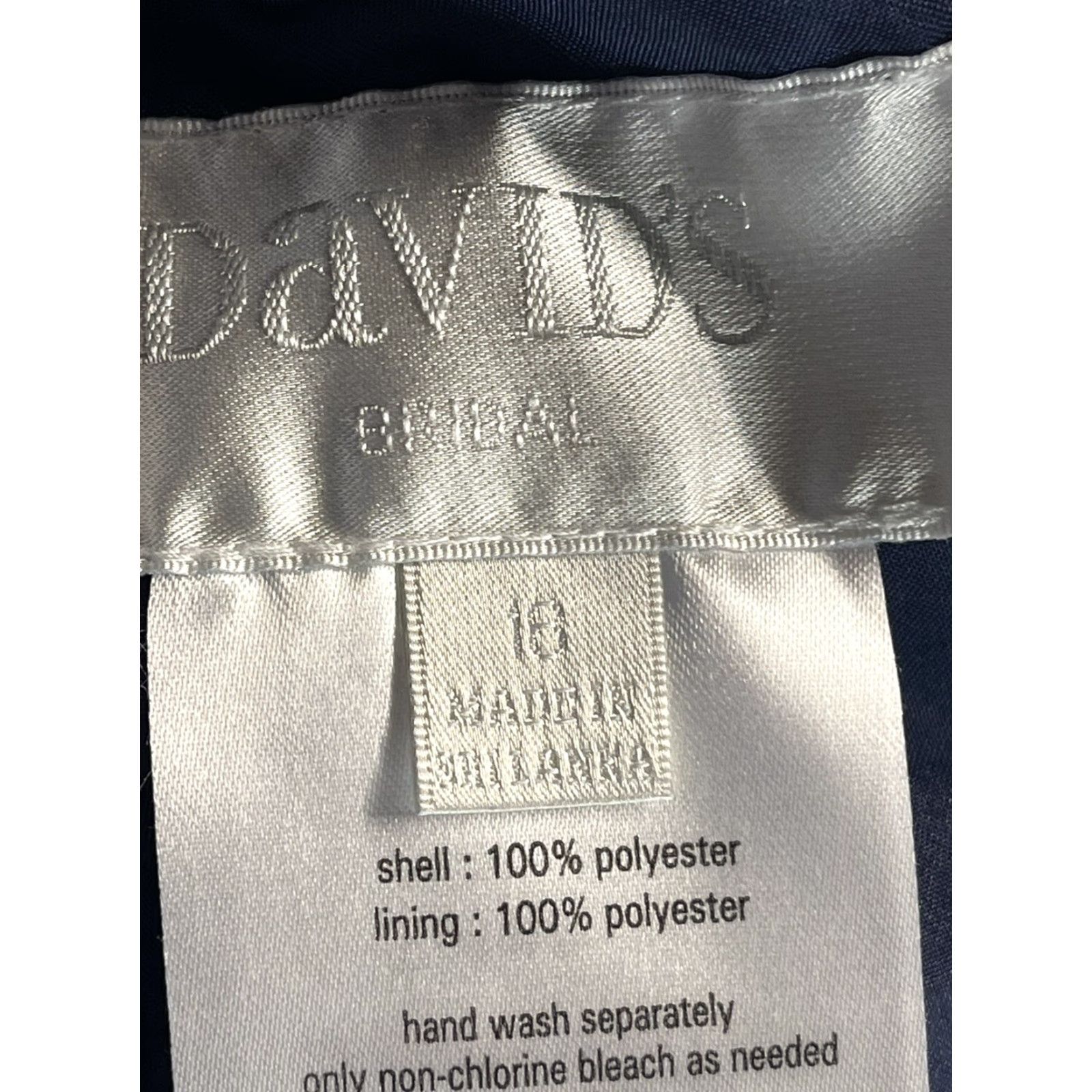 Vintage David's Bridal Formal Dress Gown Women's Plus 18 Navy Sleeveless Chiffon Flowy GUC Size ONE SIZE - 7 Thumbnail