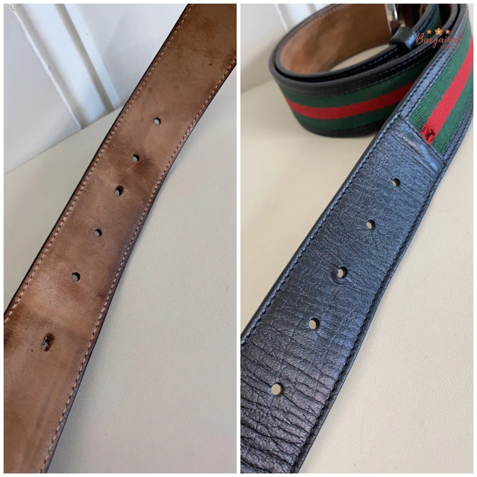 Gucci Gucci Web GreenRed Canvas Silver Interlocking G Buckle Belt Size 36 - 9 Thumbnail
