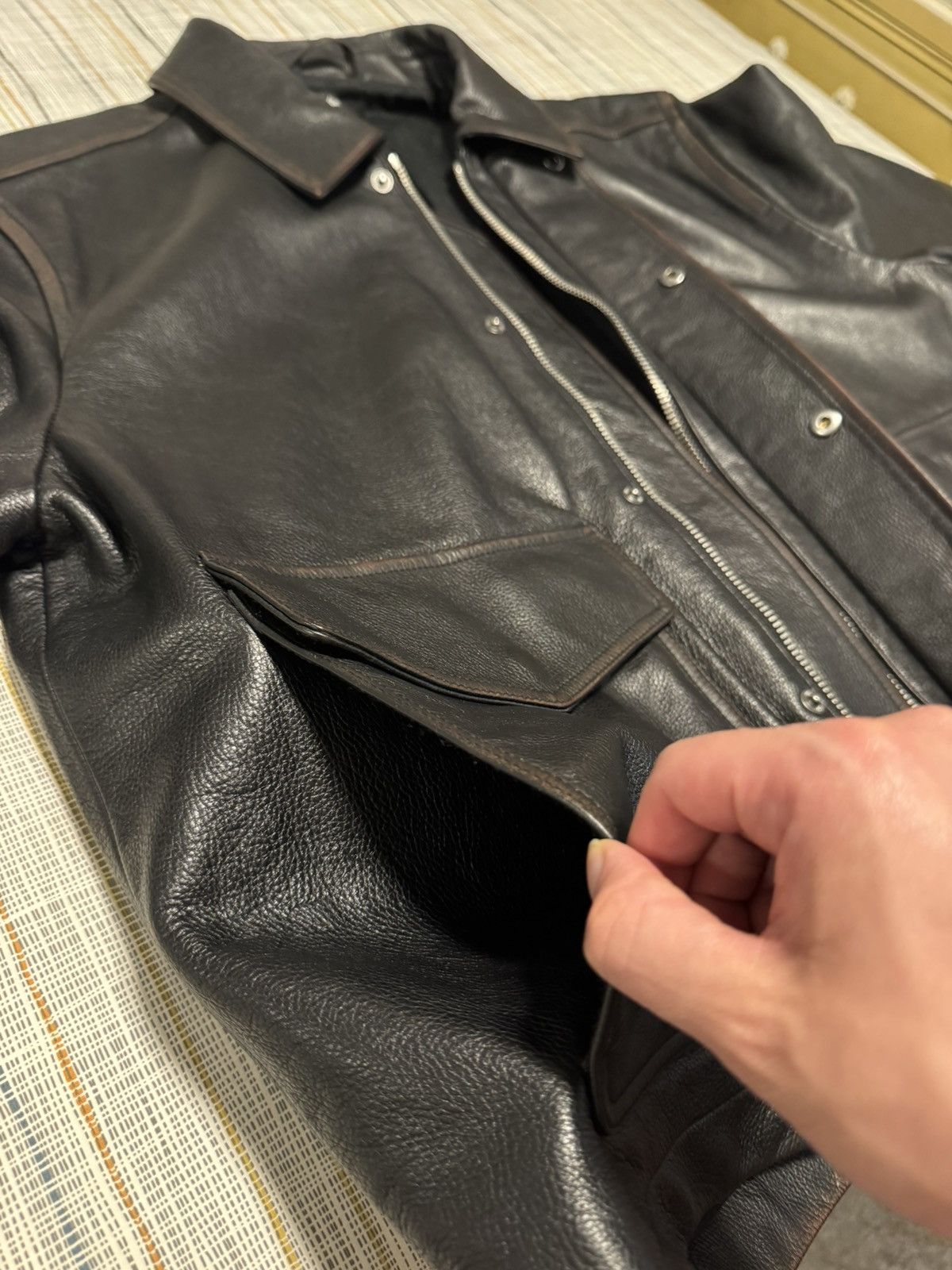 Madewell Madewell Black Leather Flight Jacket Size US XL / EU 56 / 4 - 8 Thumbnail